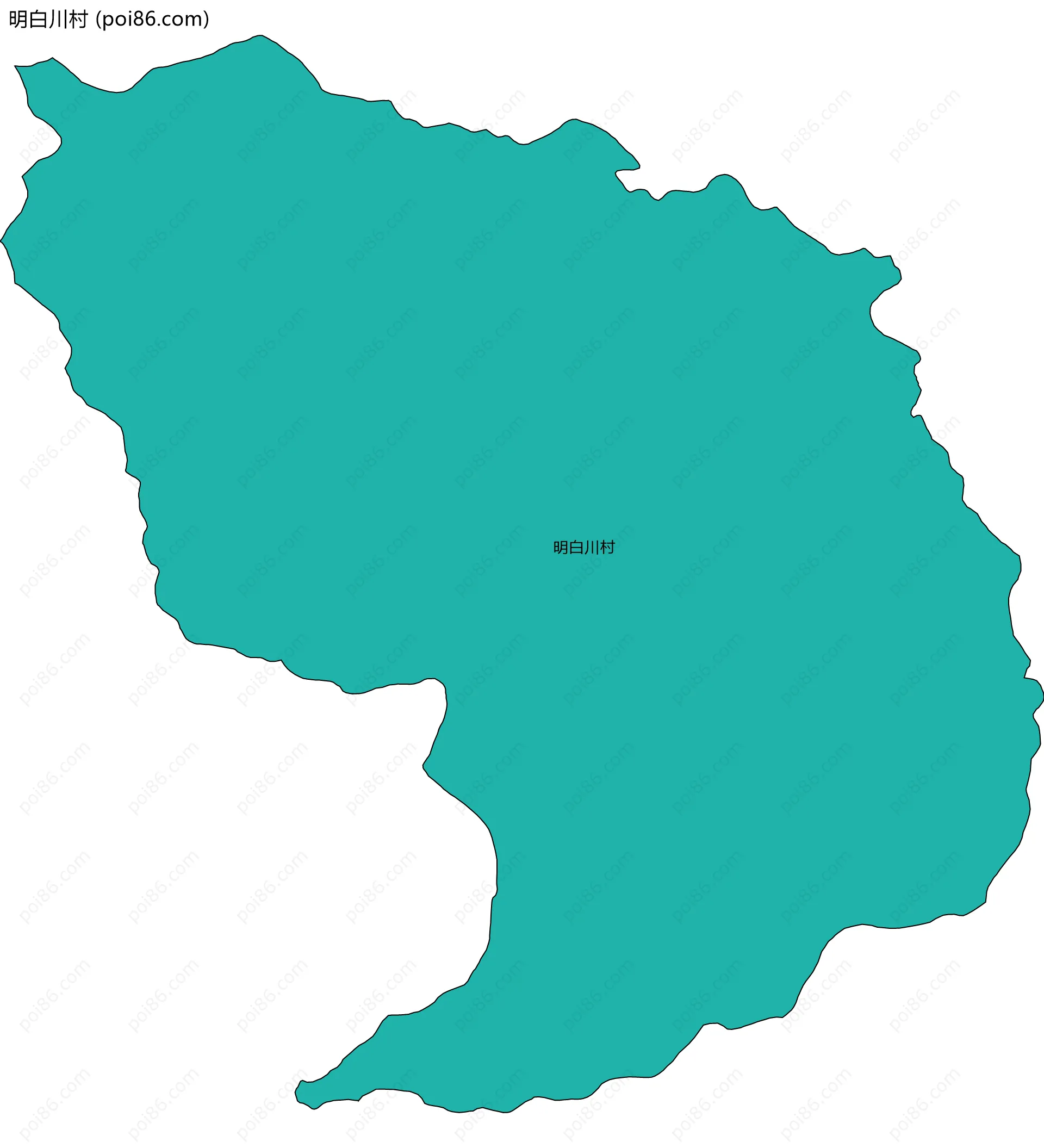 明白川村边界地图