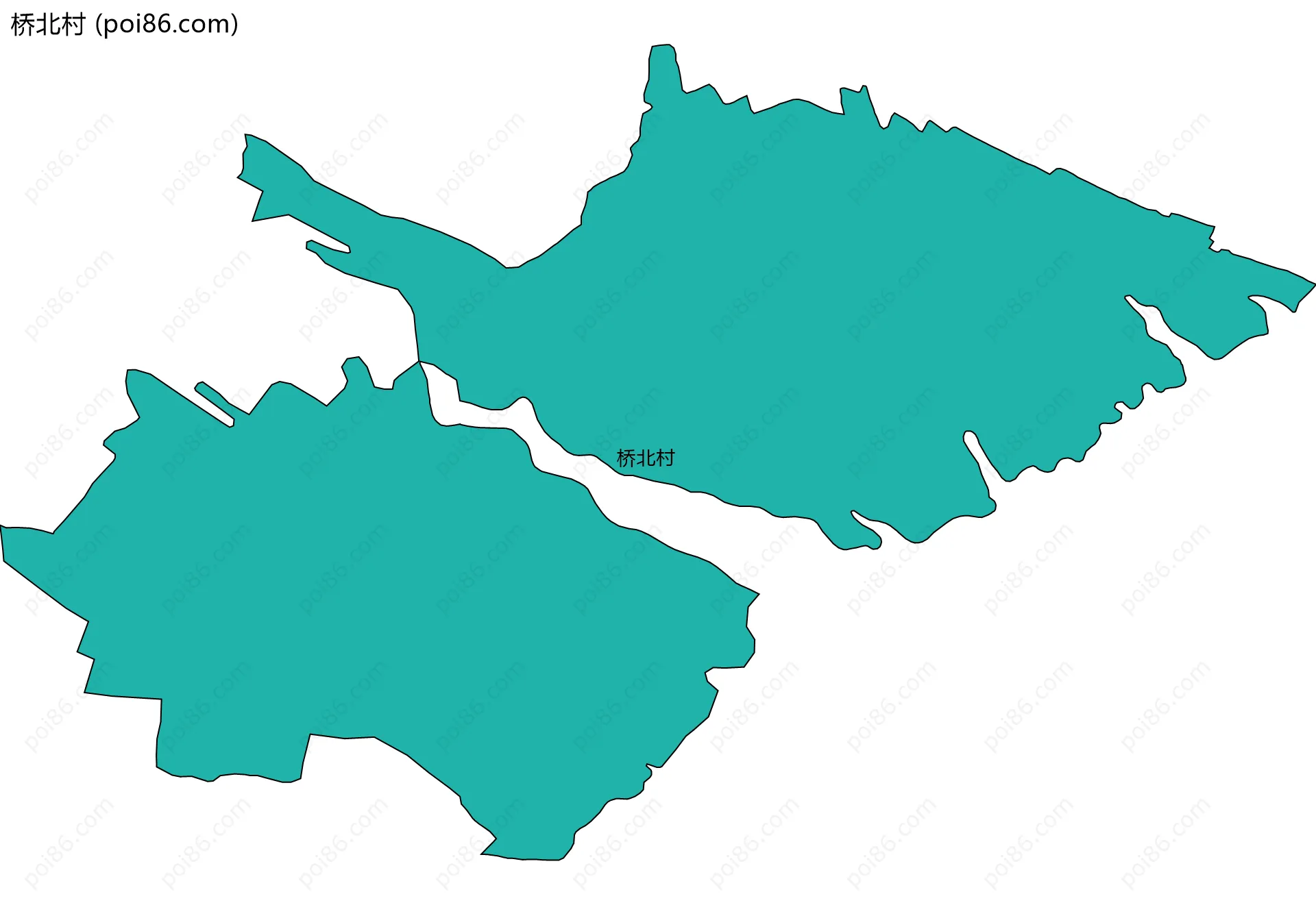 桥北村边界地图
