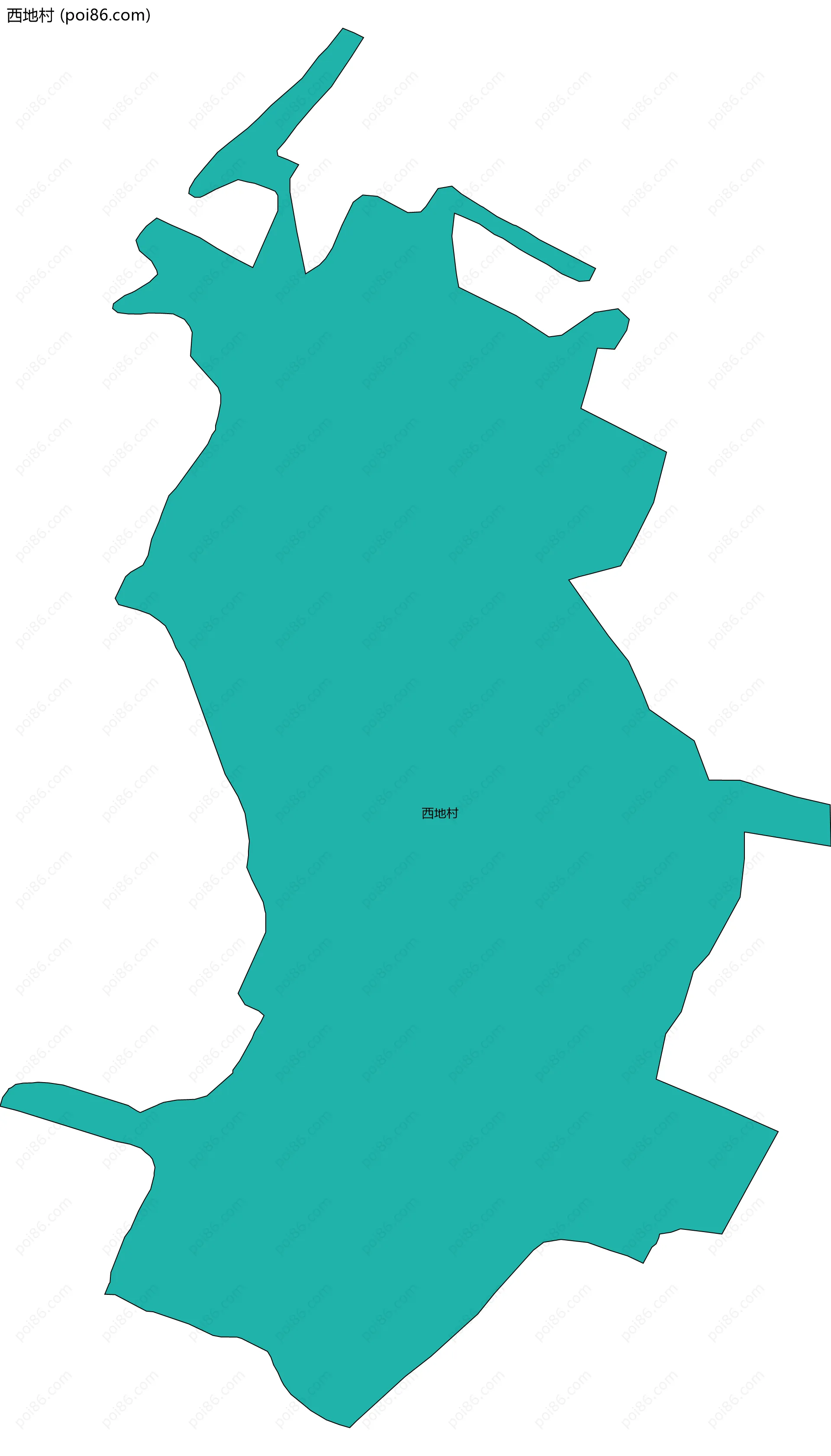 西地村边界地图