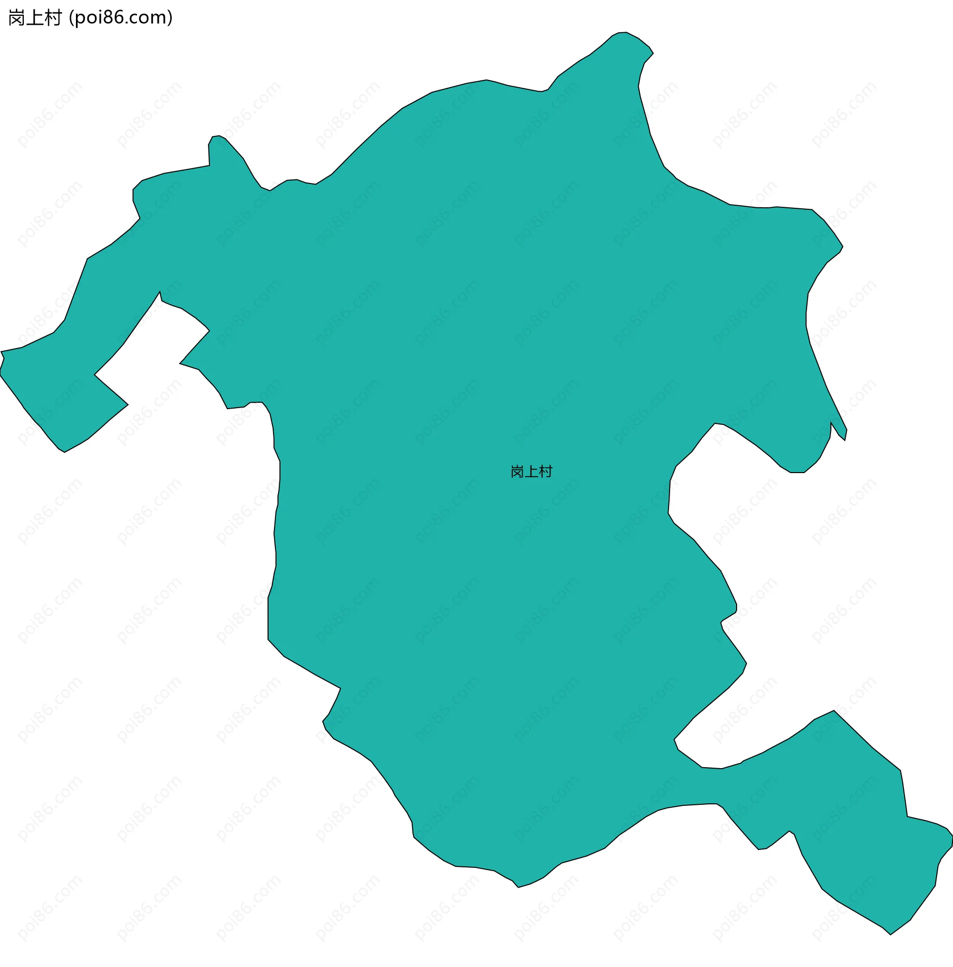 岗上村边界地图