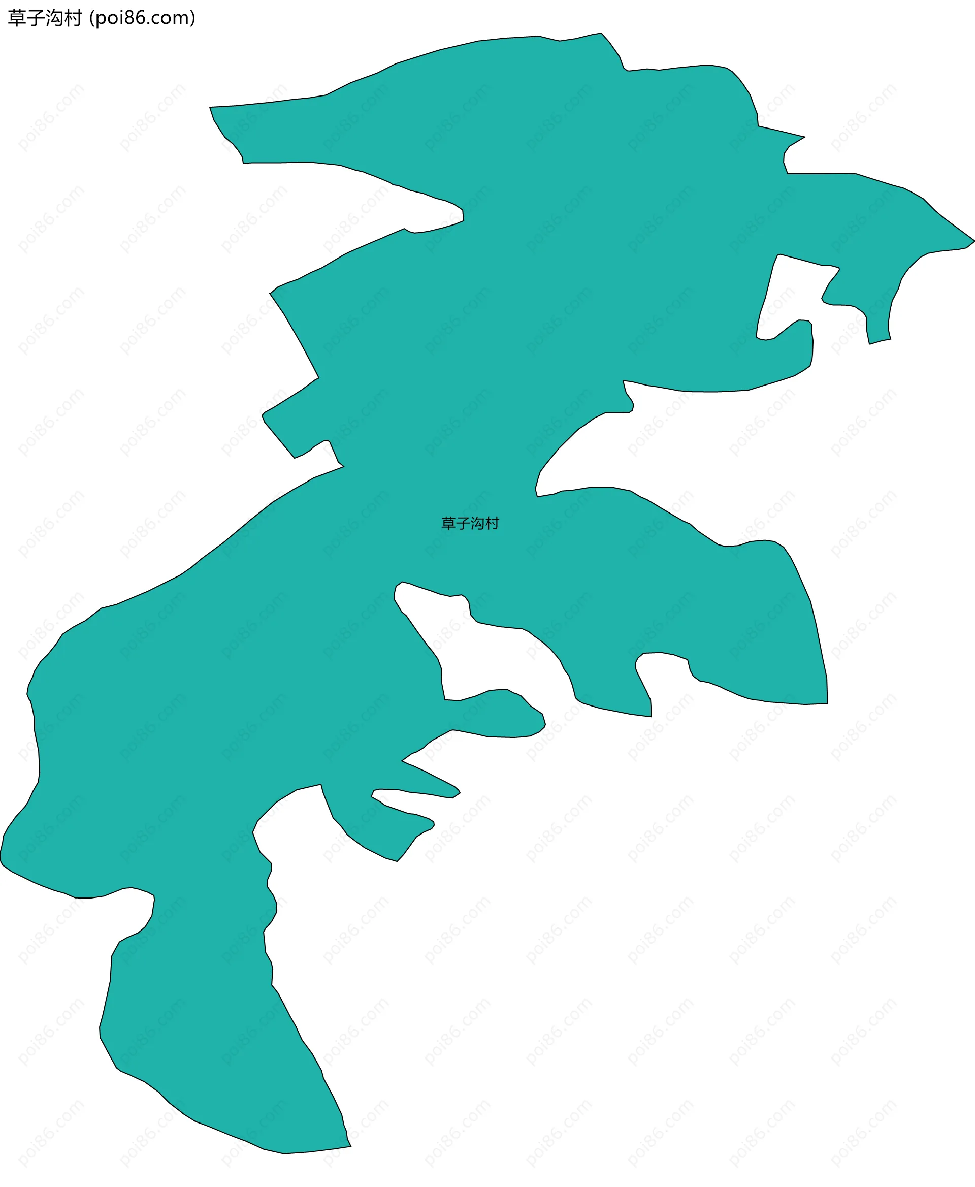 草子沟村边界地图