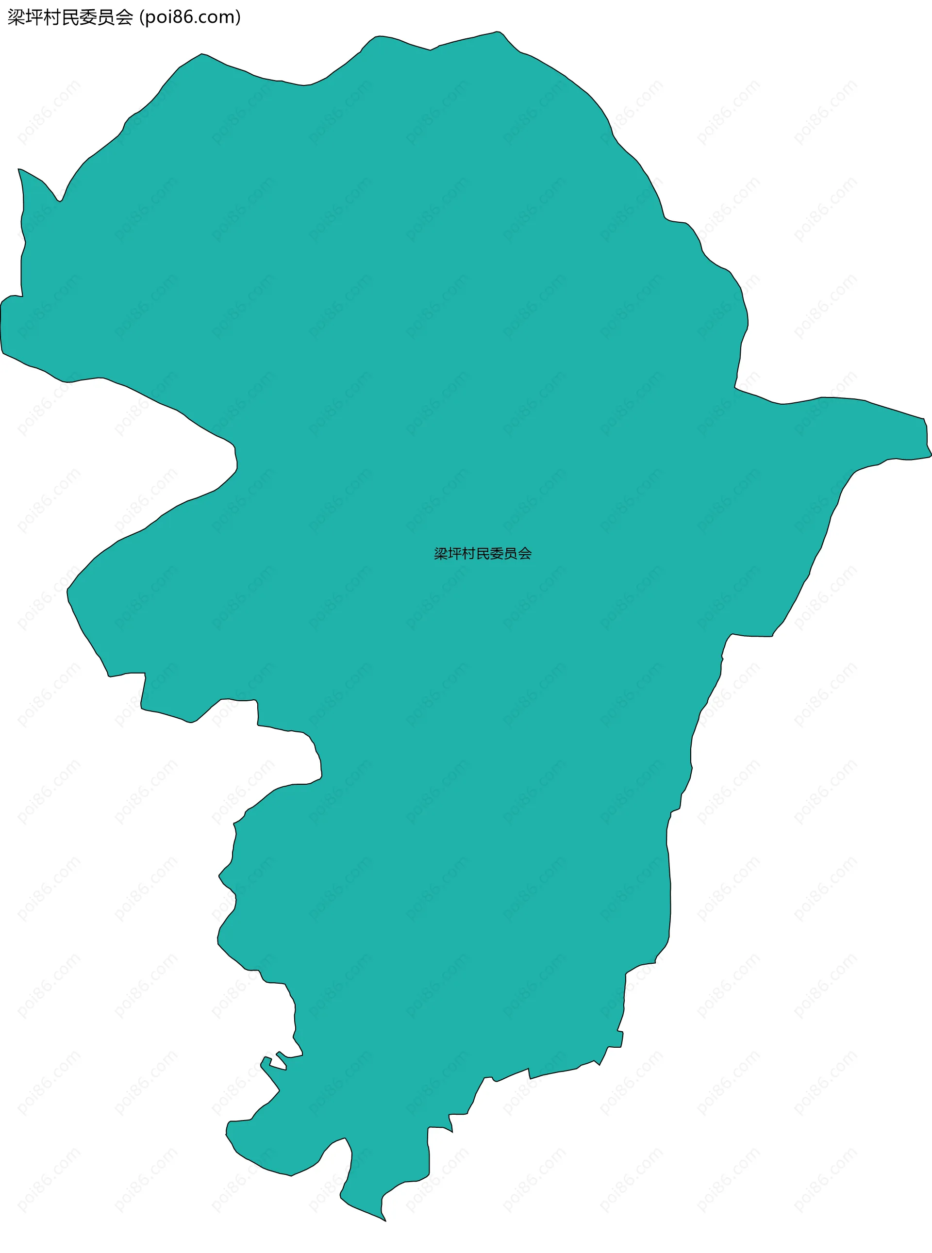 梁坪村民委员会边界地图