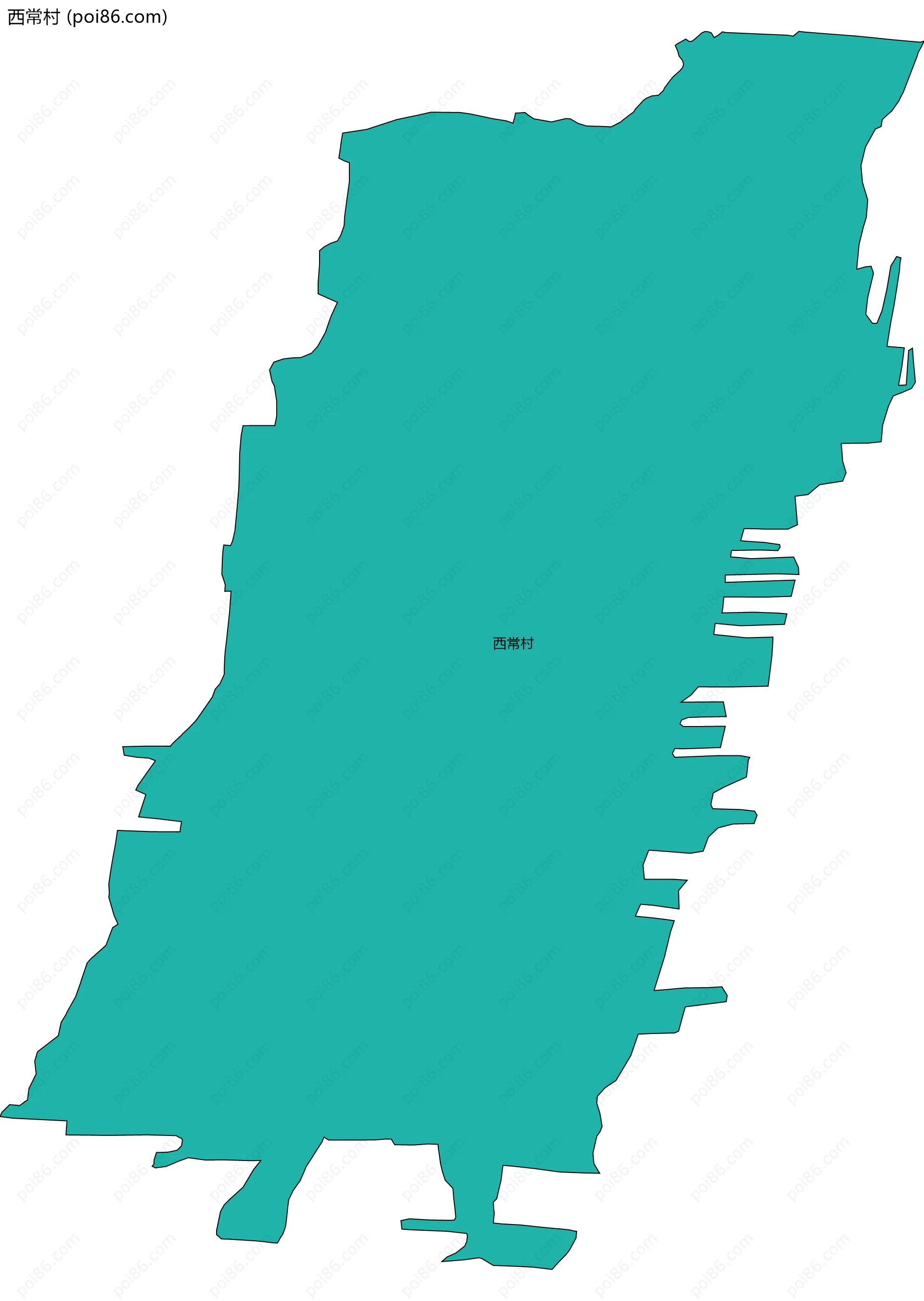 西常村边界地图
