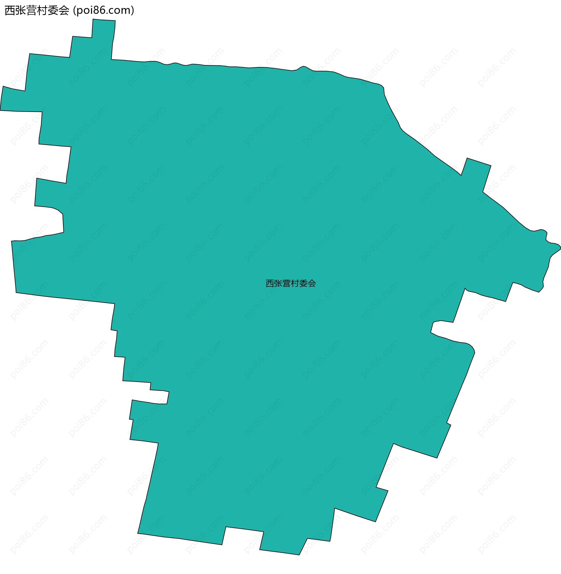 西张营村委会边界地图