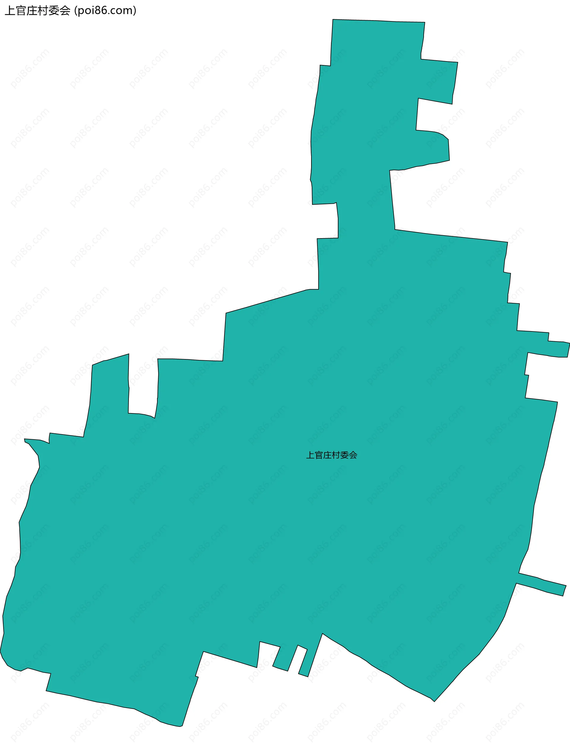 上官庄村委会边界地图