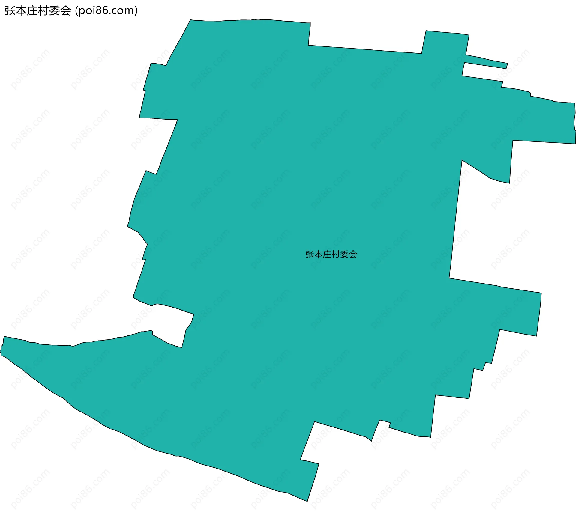 张本庄村委会边界地图