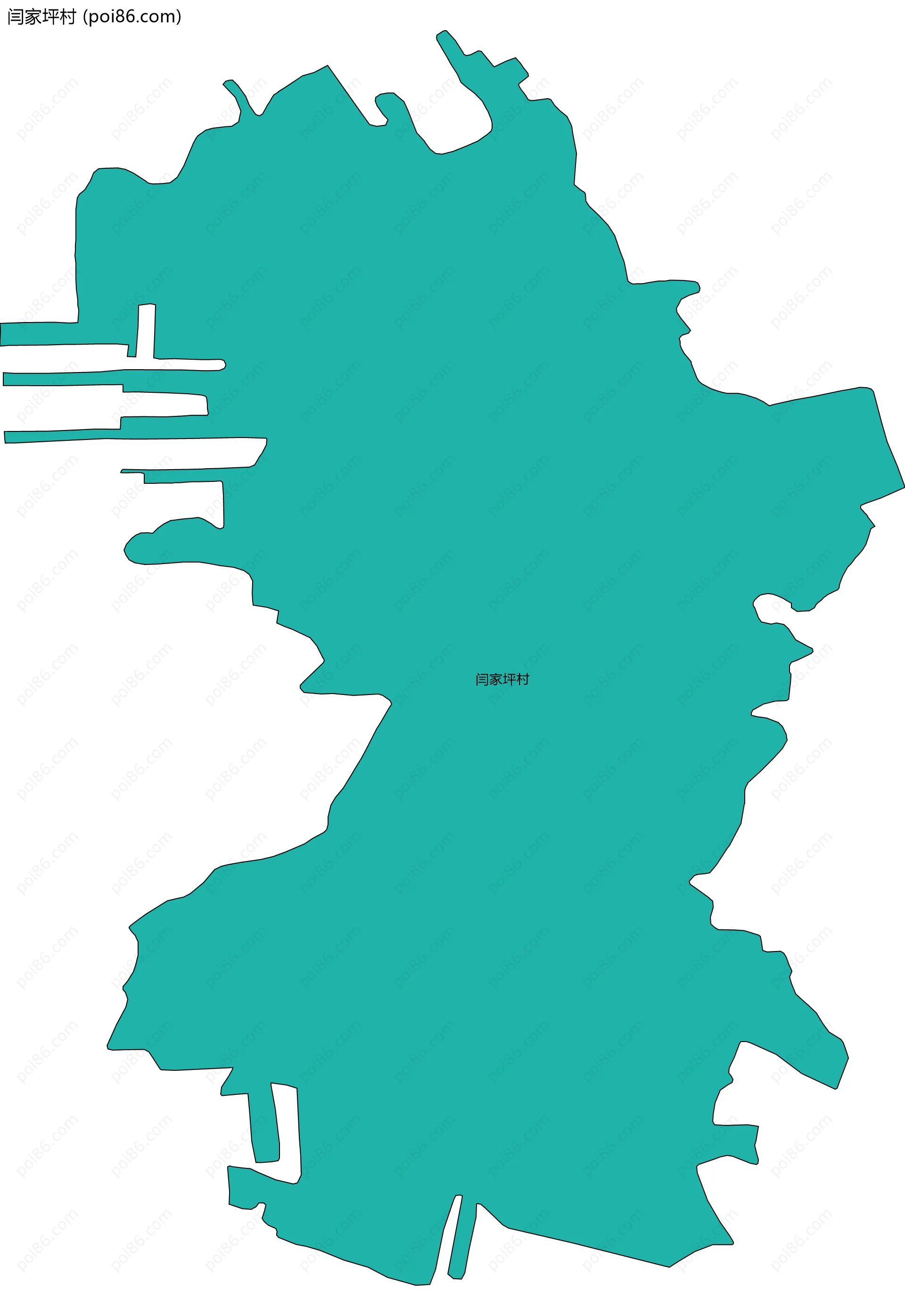 闫家坪村边界地图