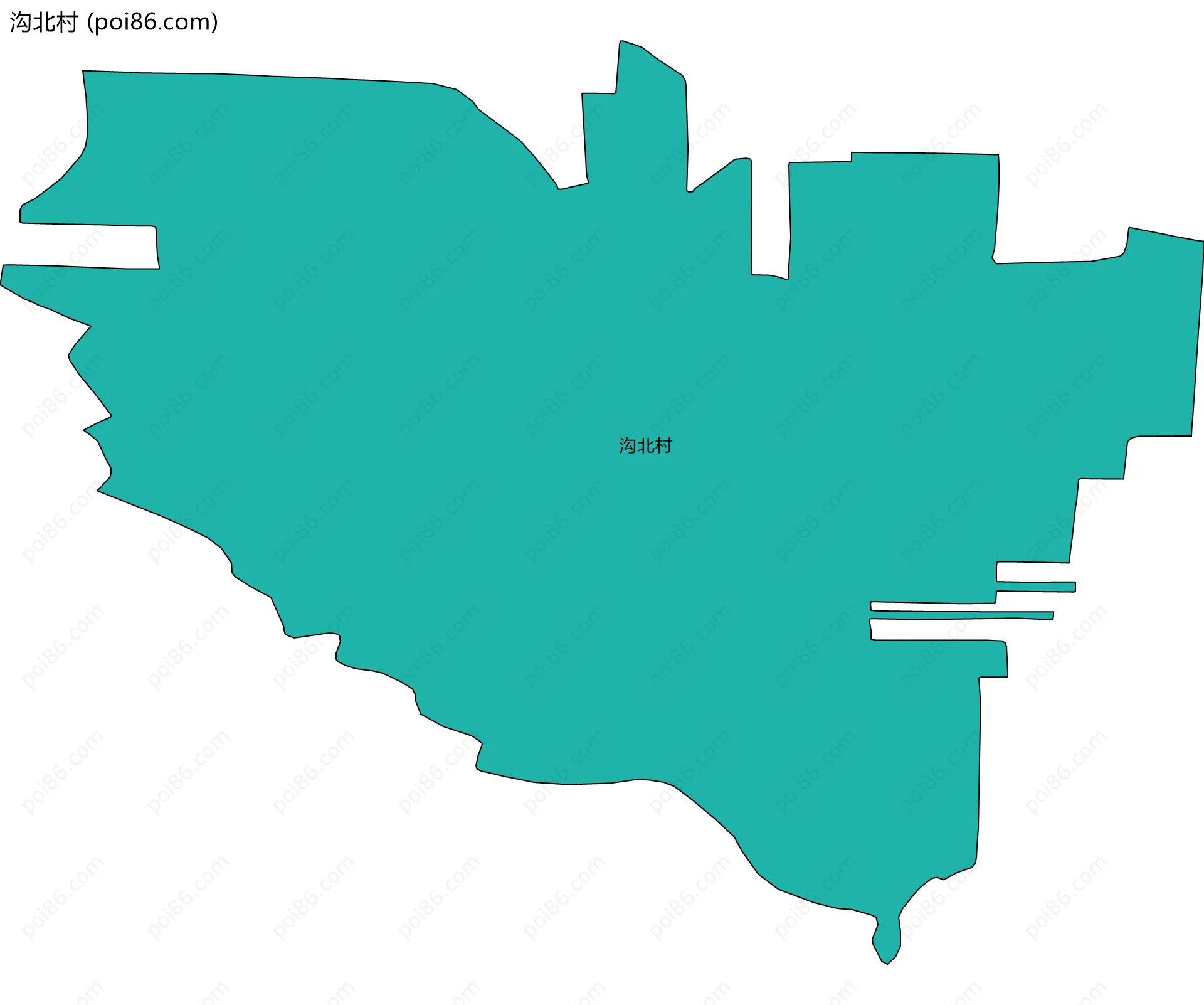 沟北村边界地图