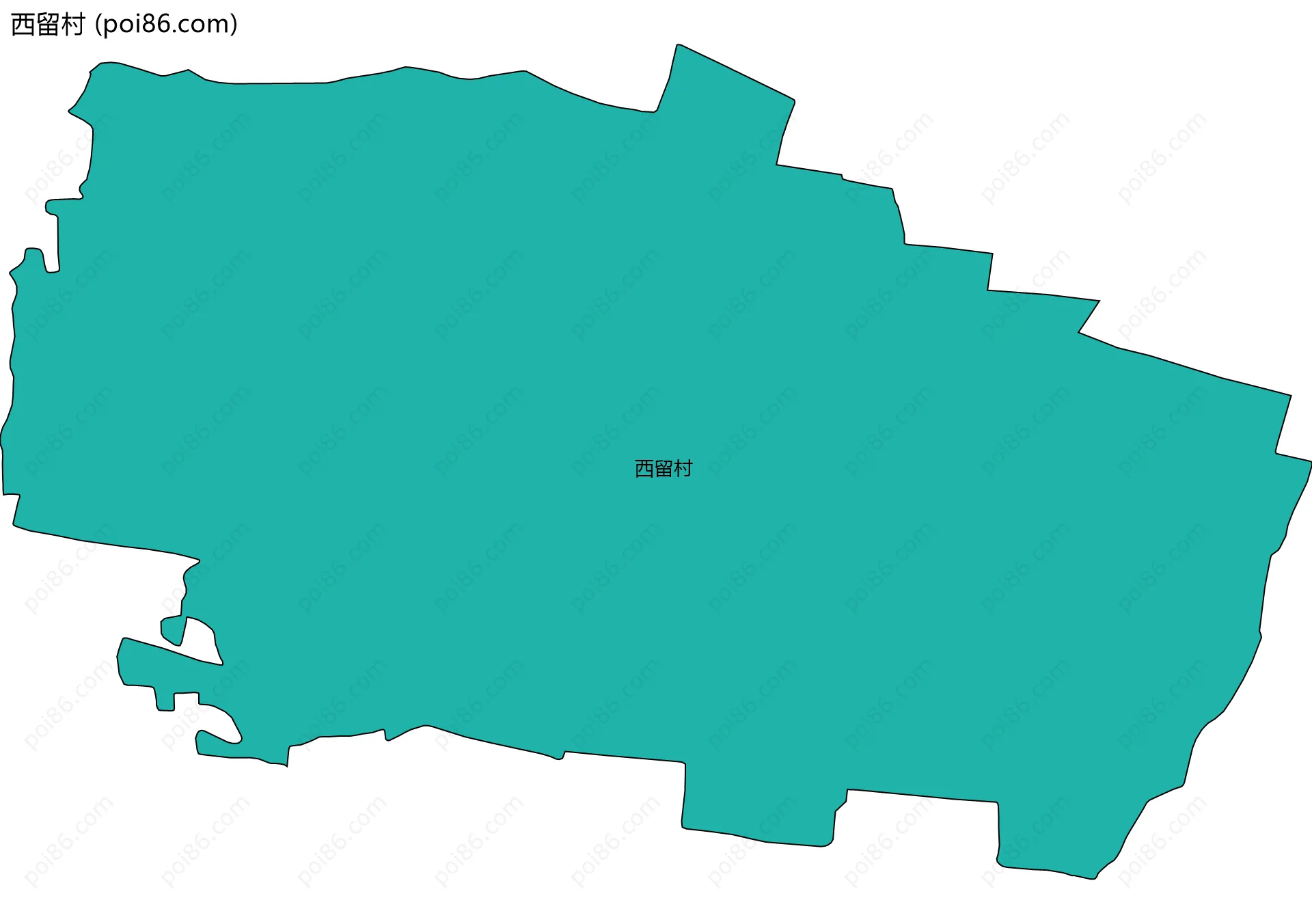 西留村边界地图