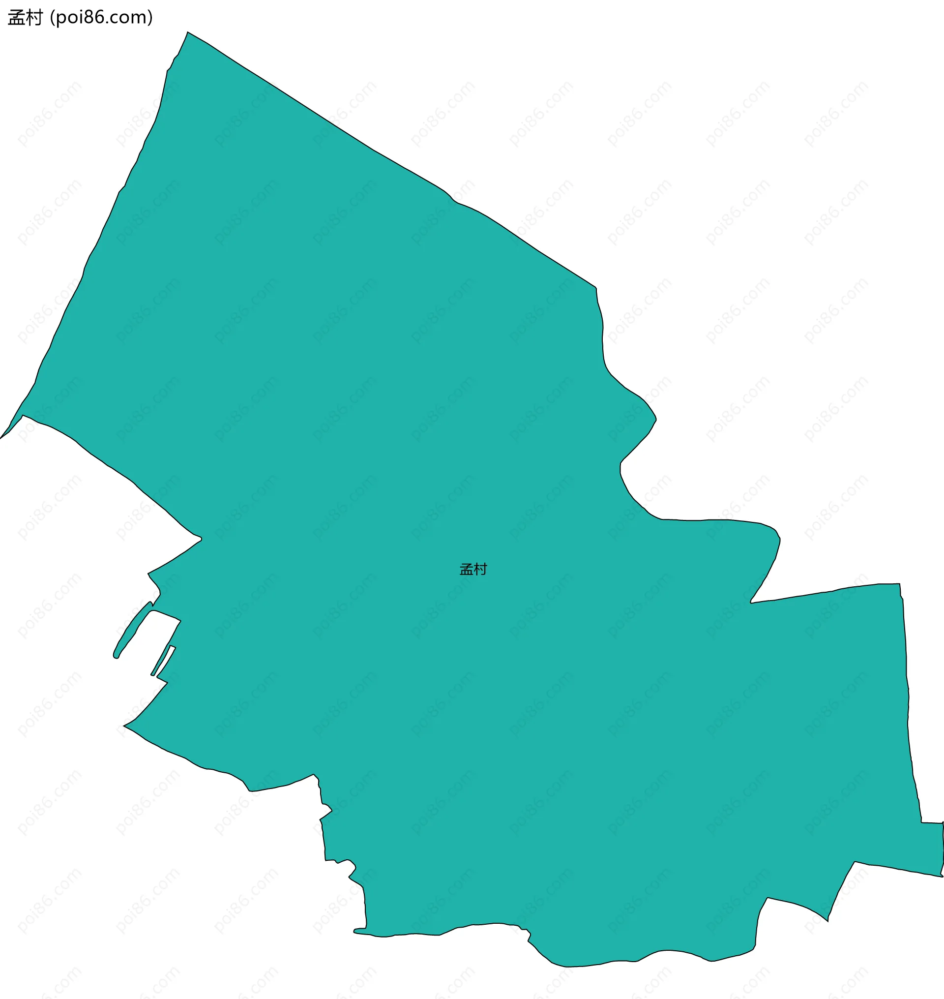 孟村边界地图