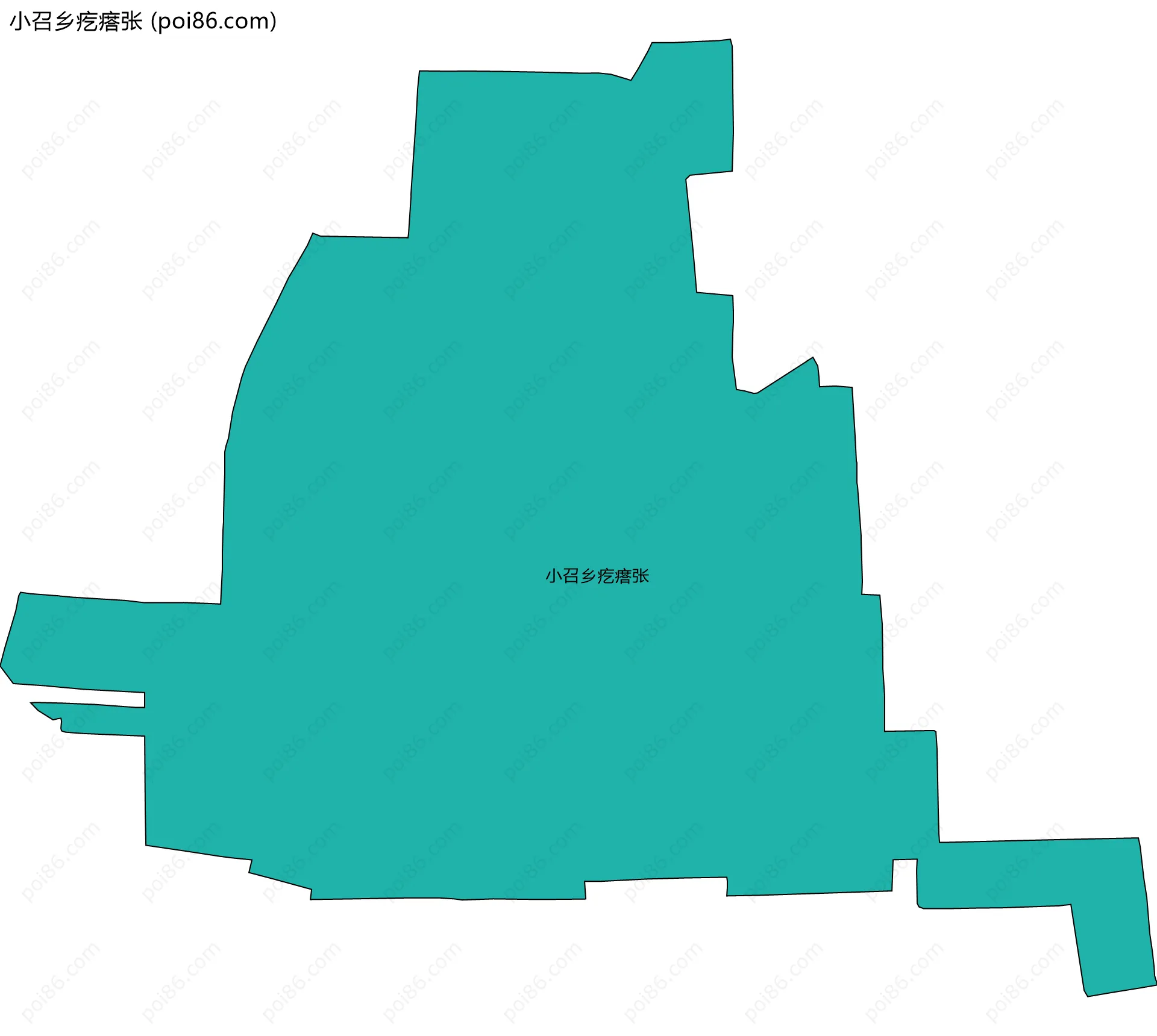 小召乡疙瘩张边界地图