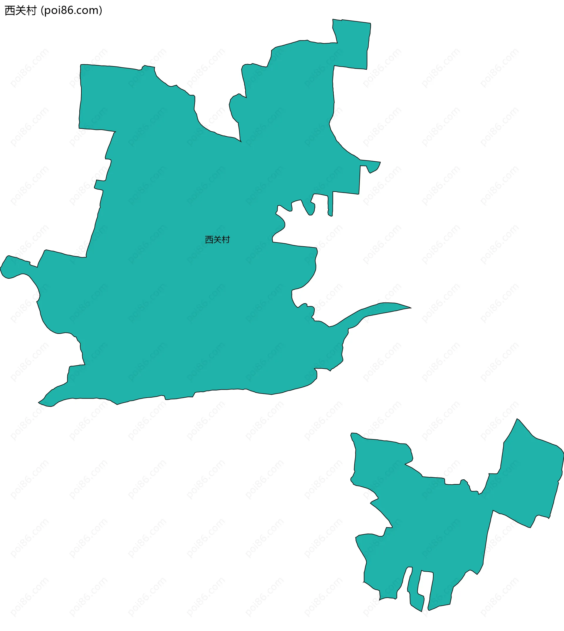 西关村边界地图