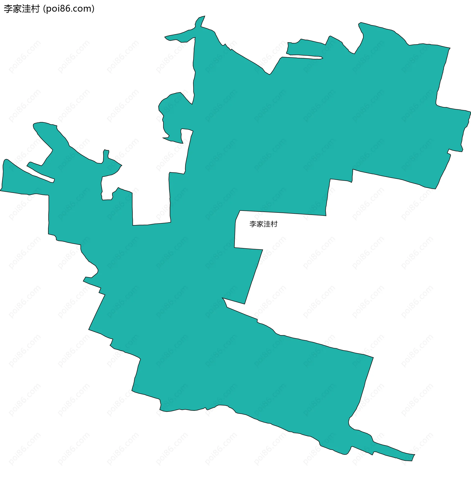 李家洼村边界地图