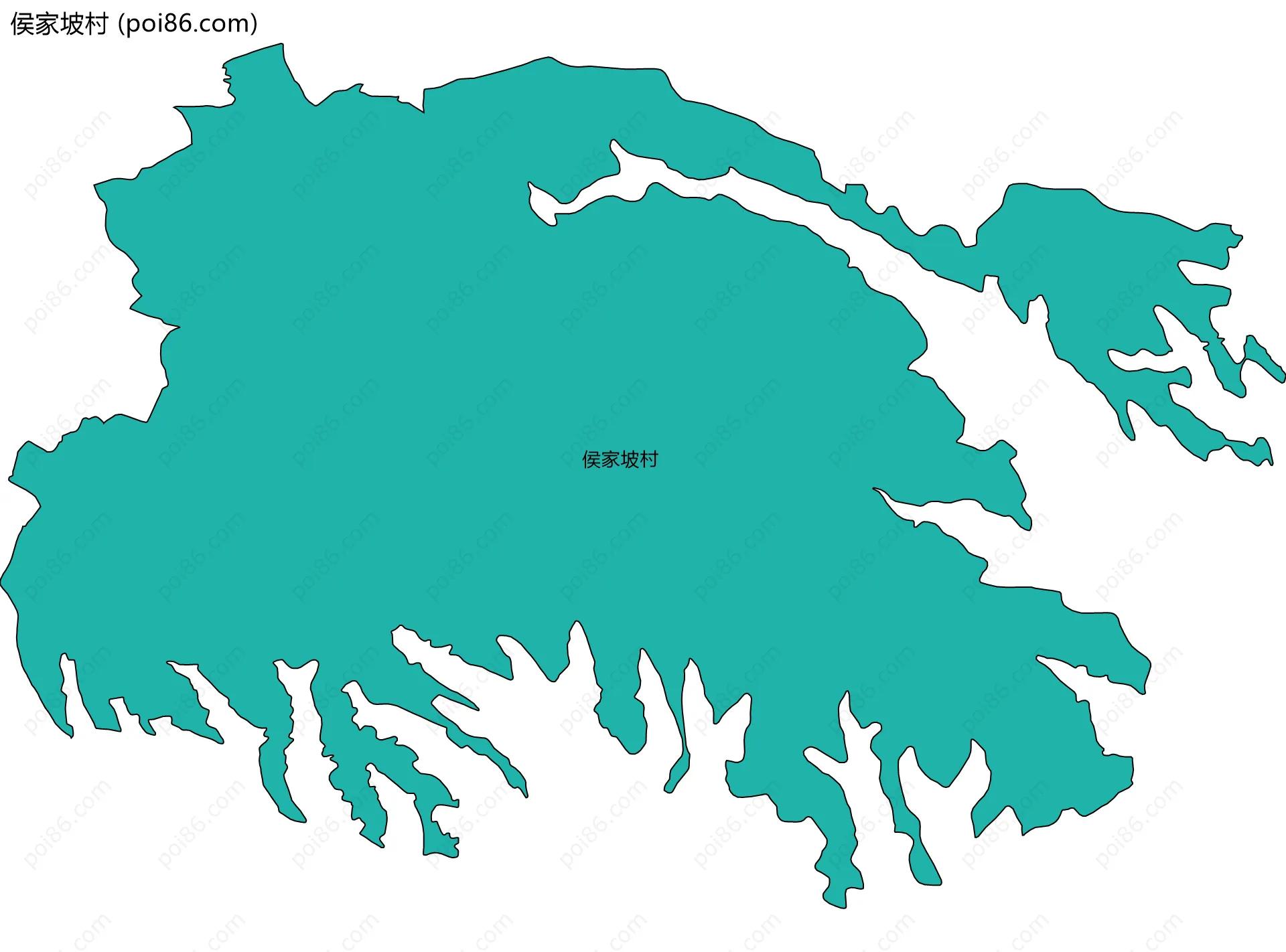 侯家坡村边界地图