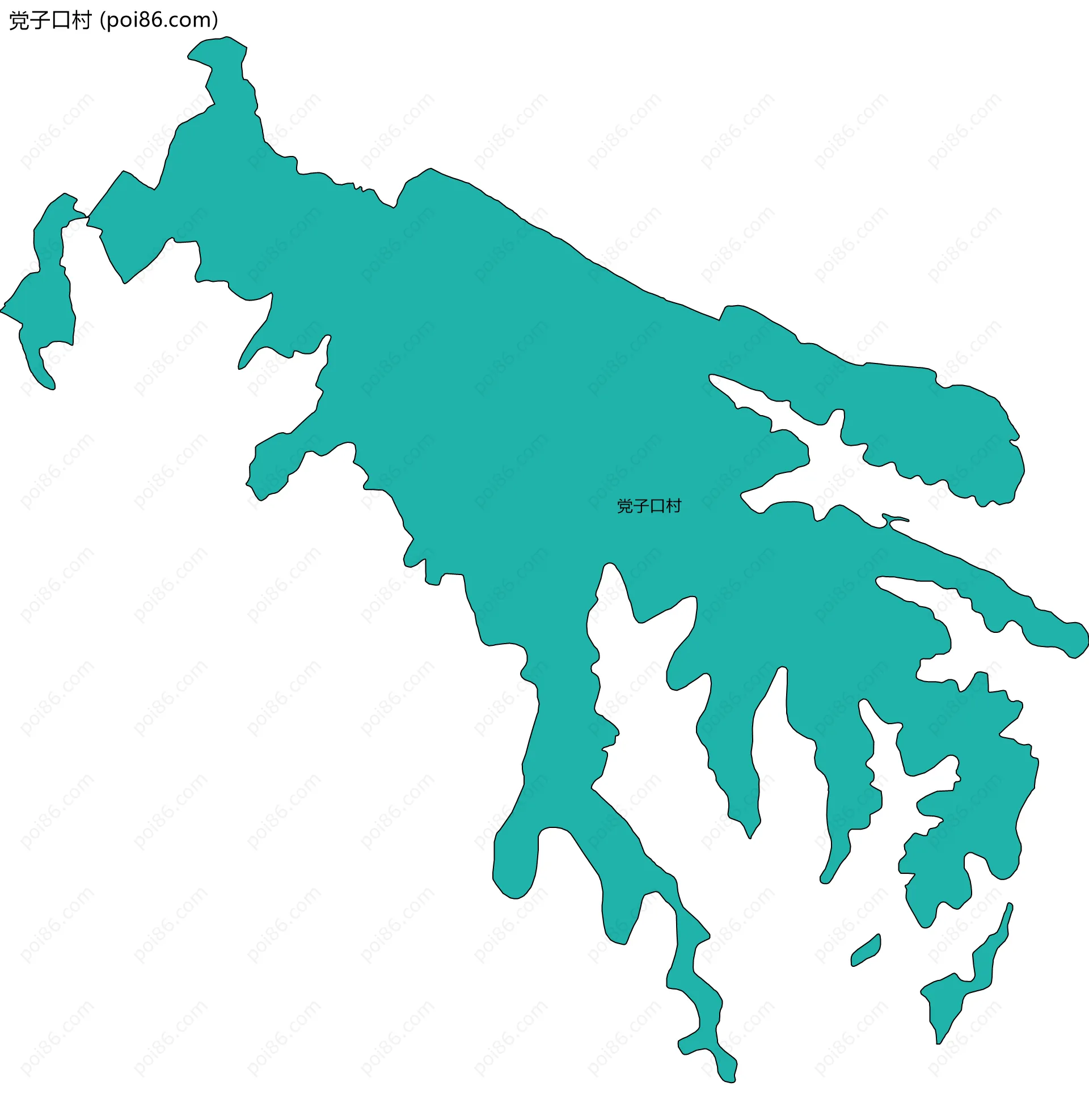 党子口村边界地图