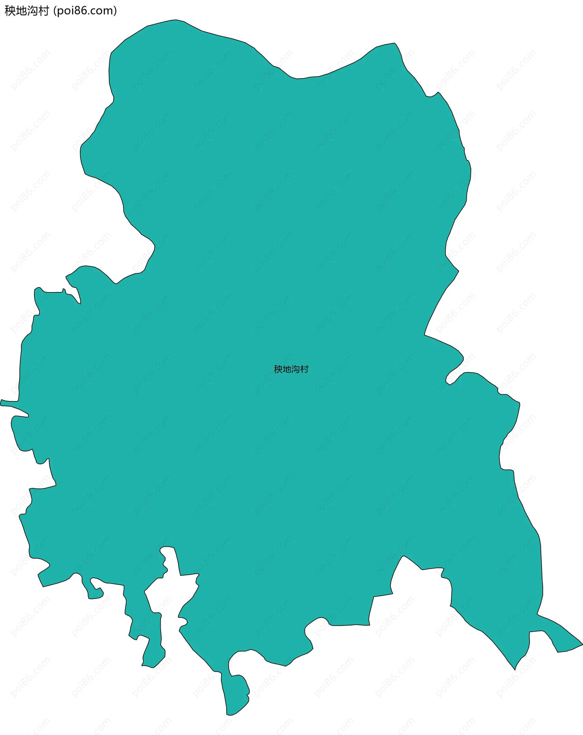 秧地沟村边界地图