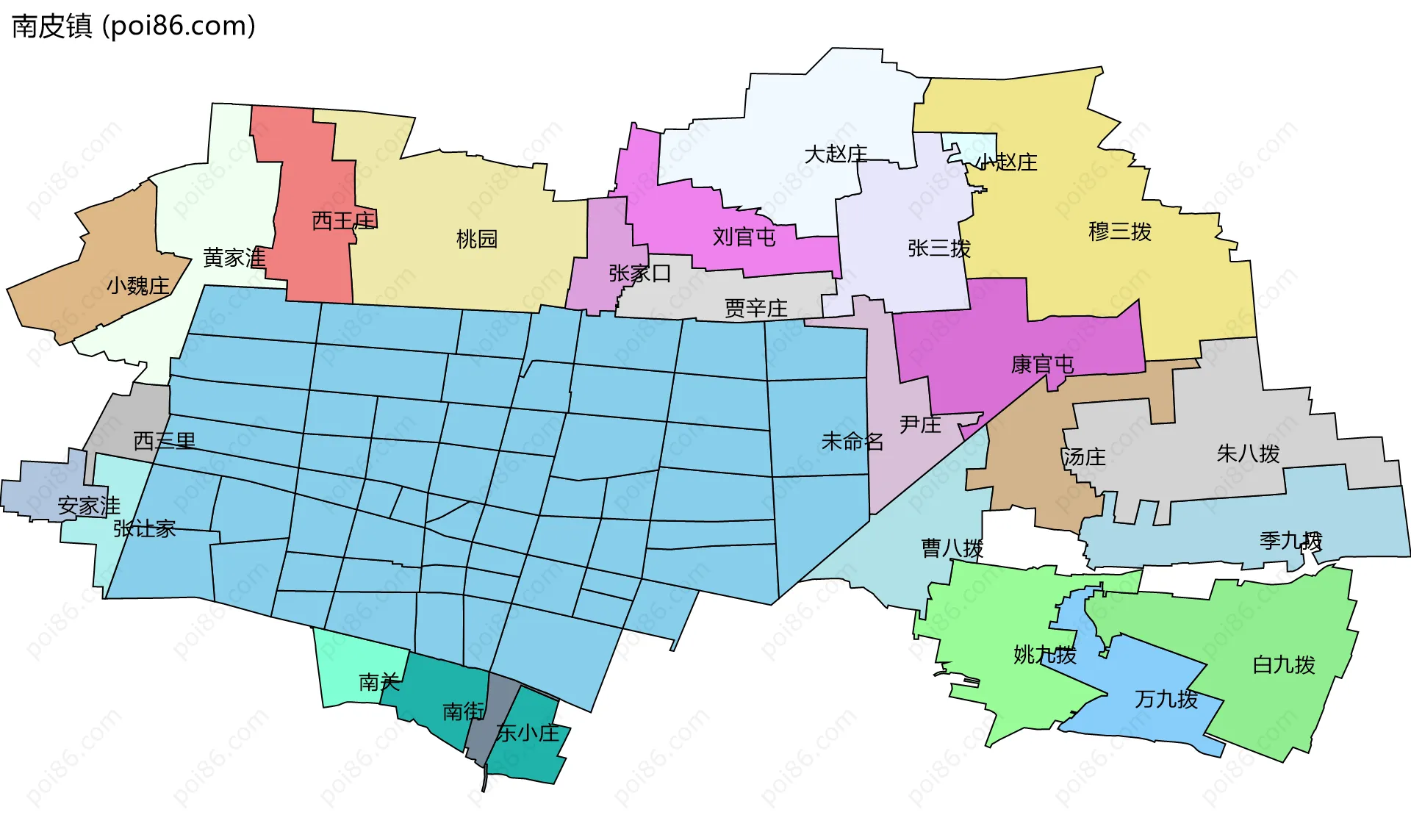 南皮镇边界地图(五级行政区划)