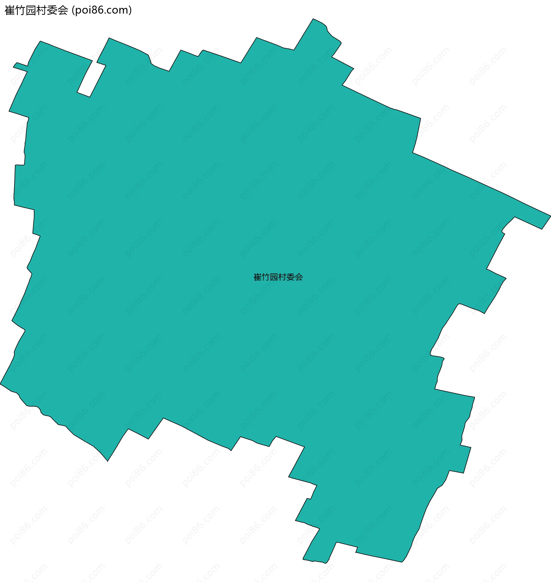 崔竹园村委会边界地图