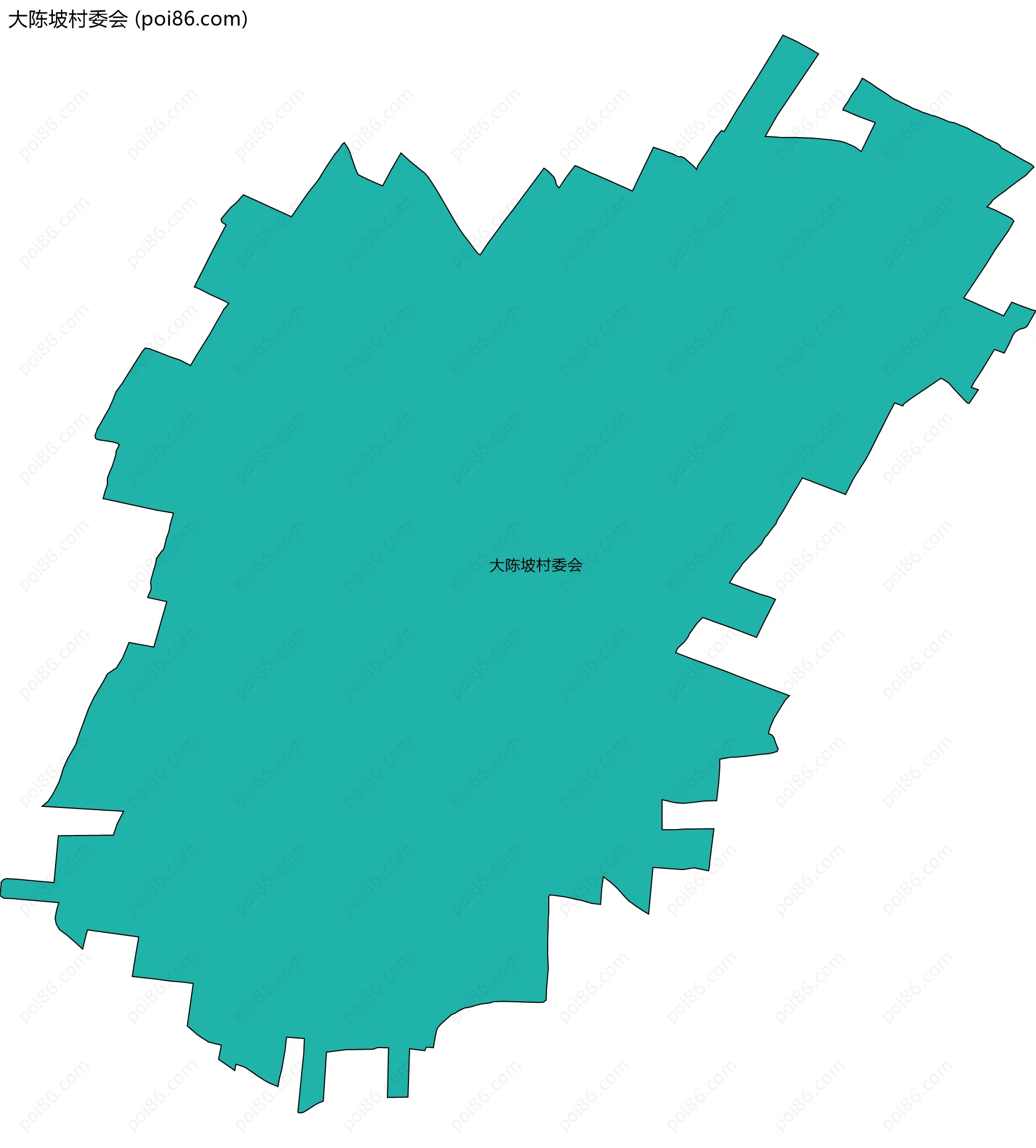 大陈坡村委会边界地图