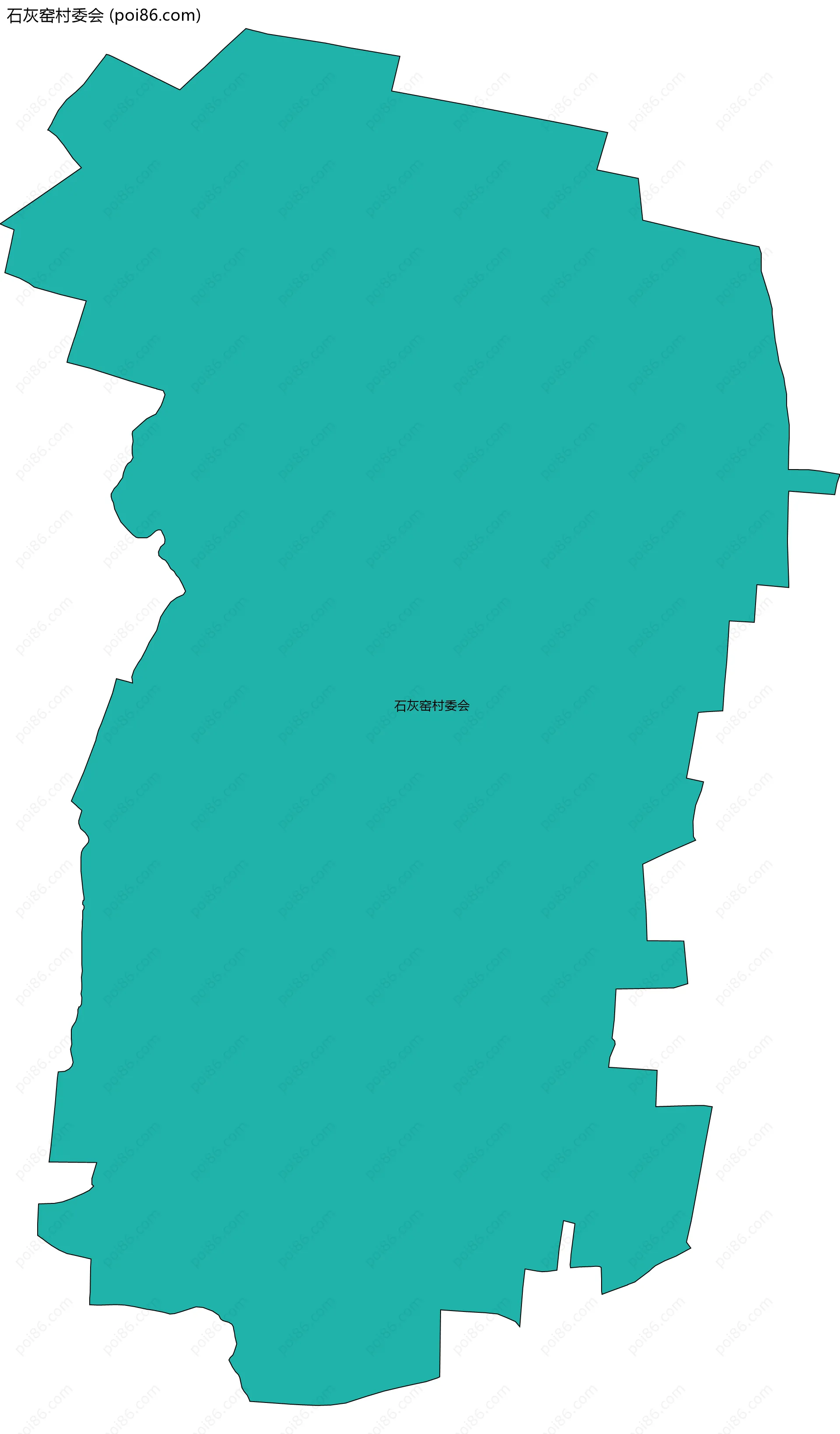 石灰窑村委会边界地图