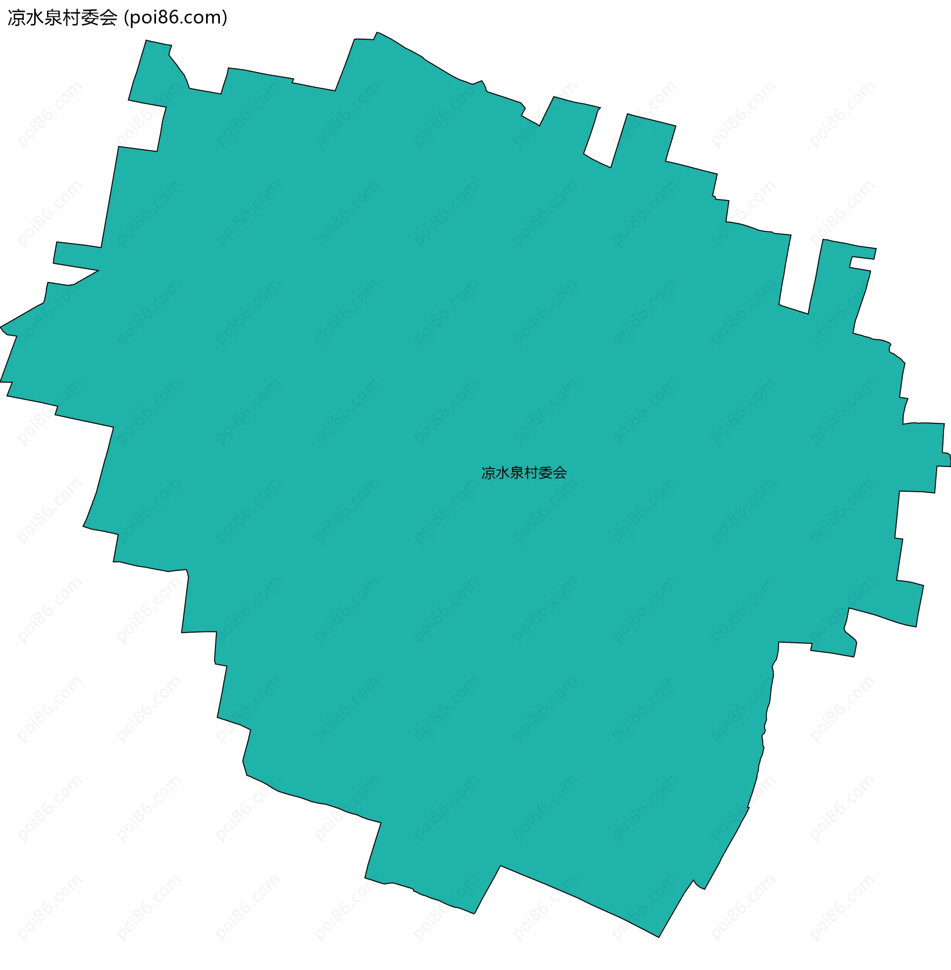 凉水泉村委会边界地图