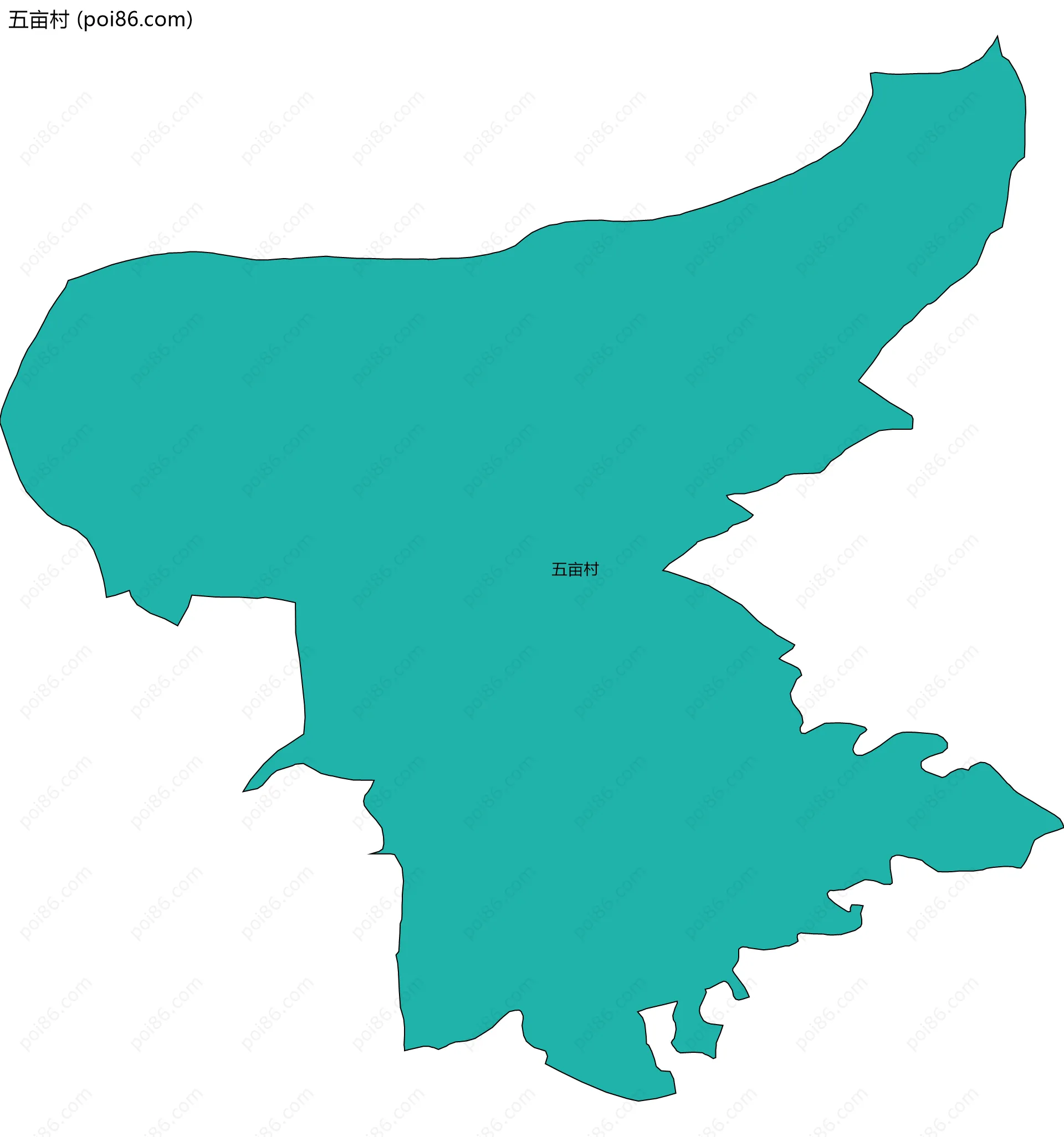 五亩村边界地图