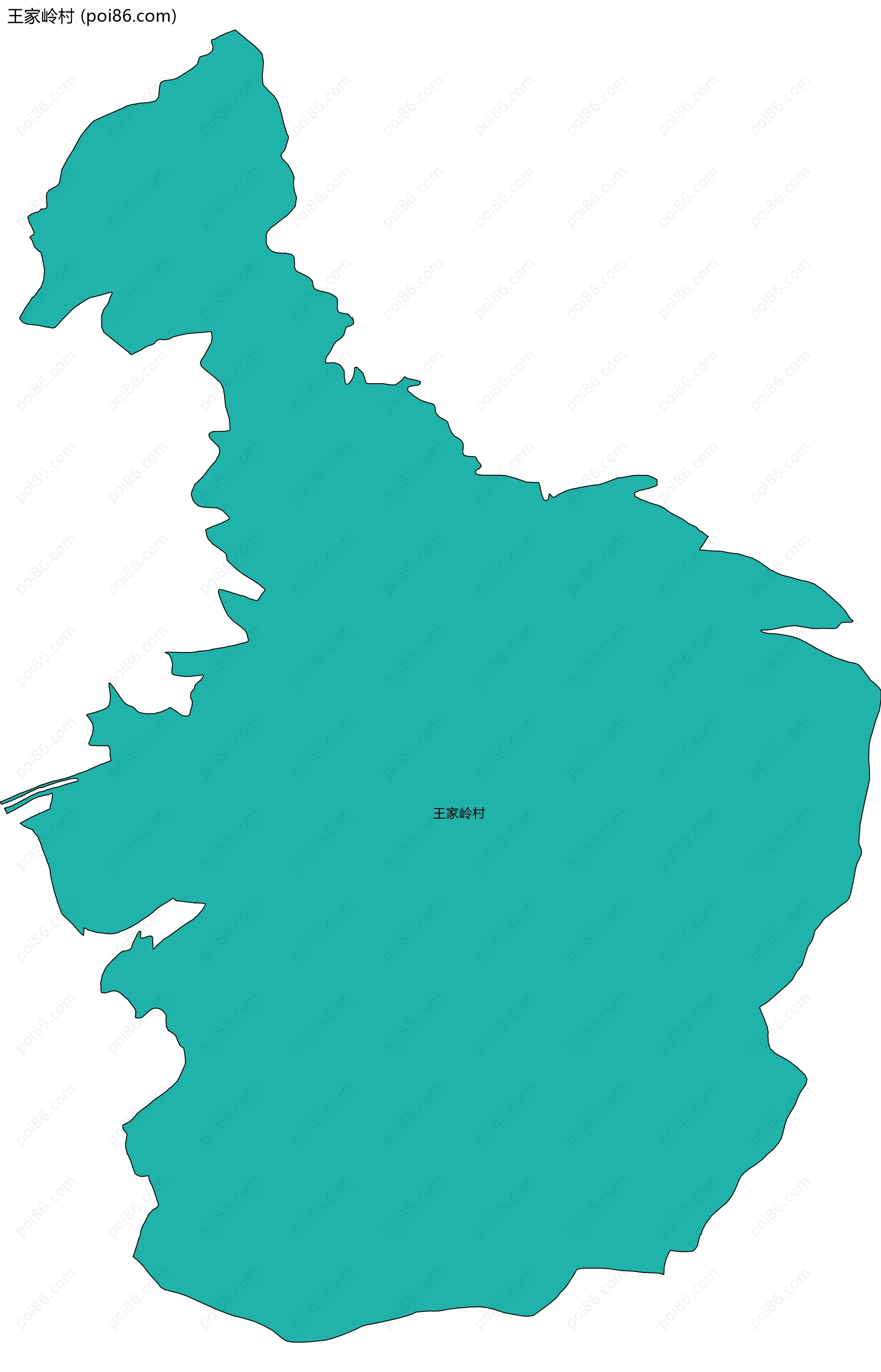 王家岭村边界地图