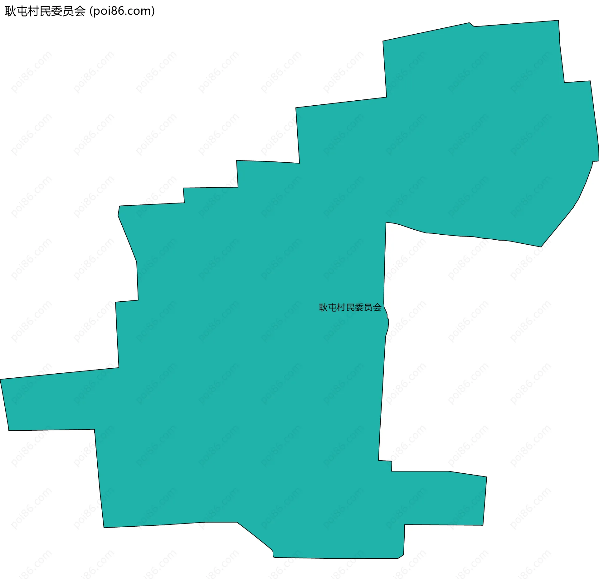耿屯村民委员会边界地图