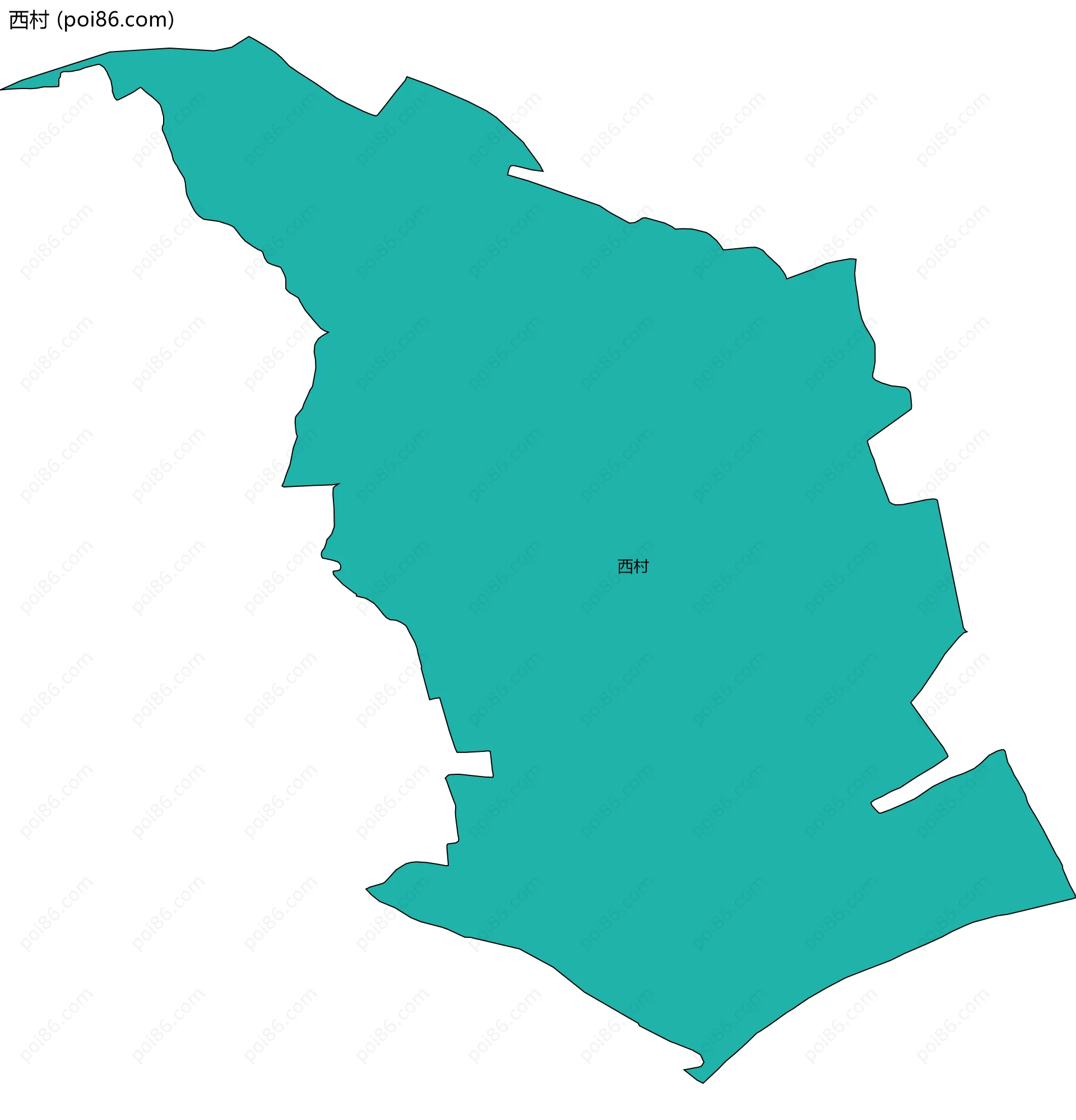 西村边界地图