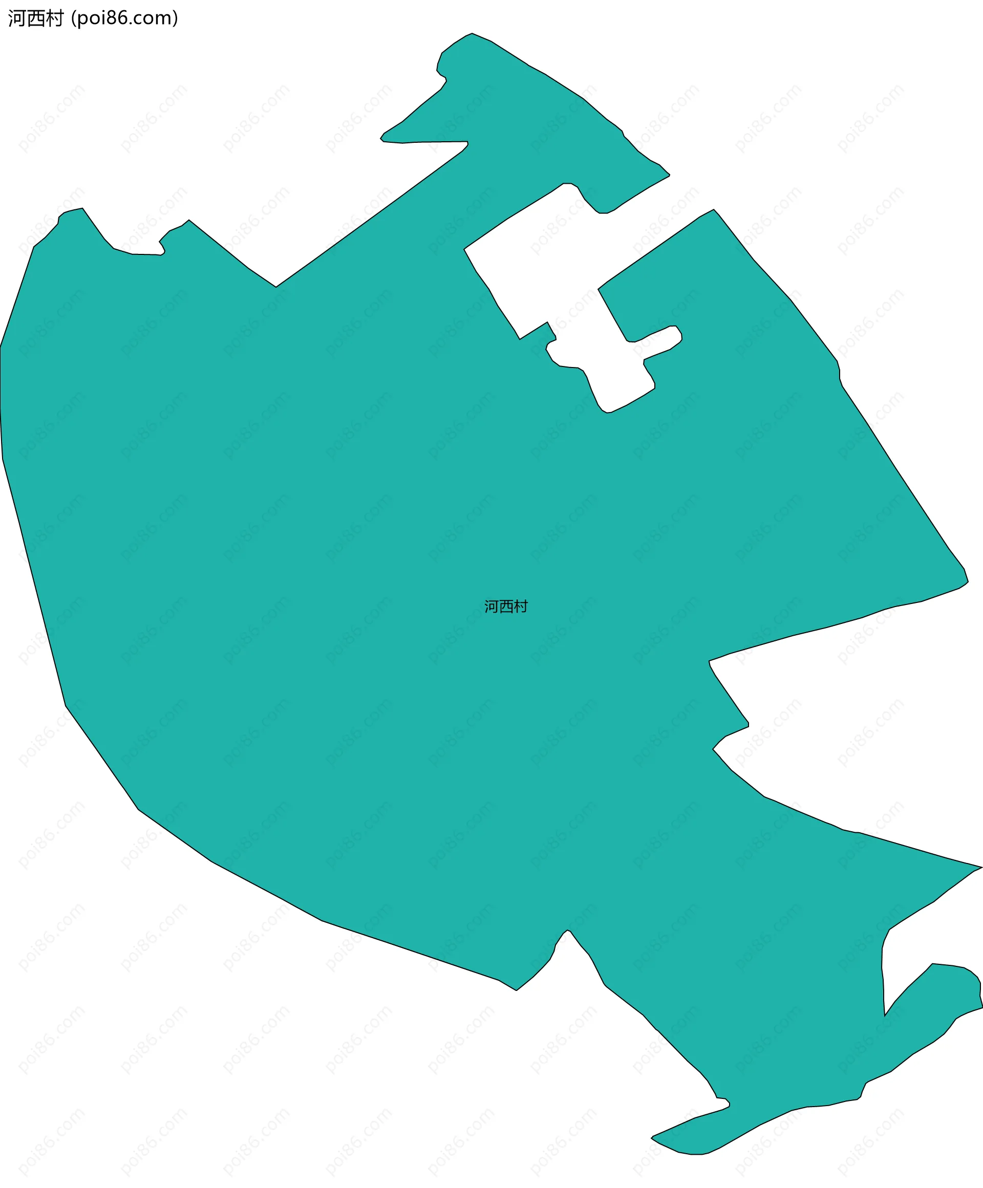 河西村边界地图