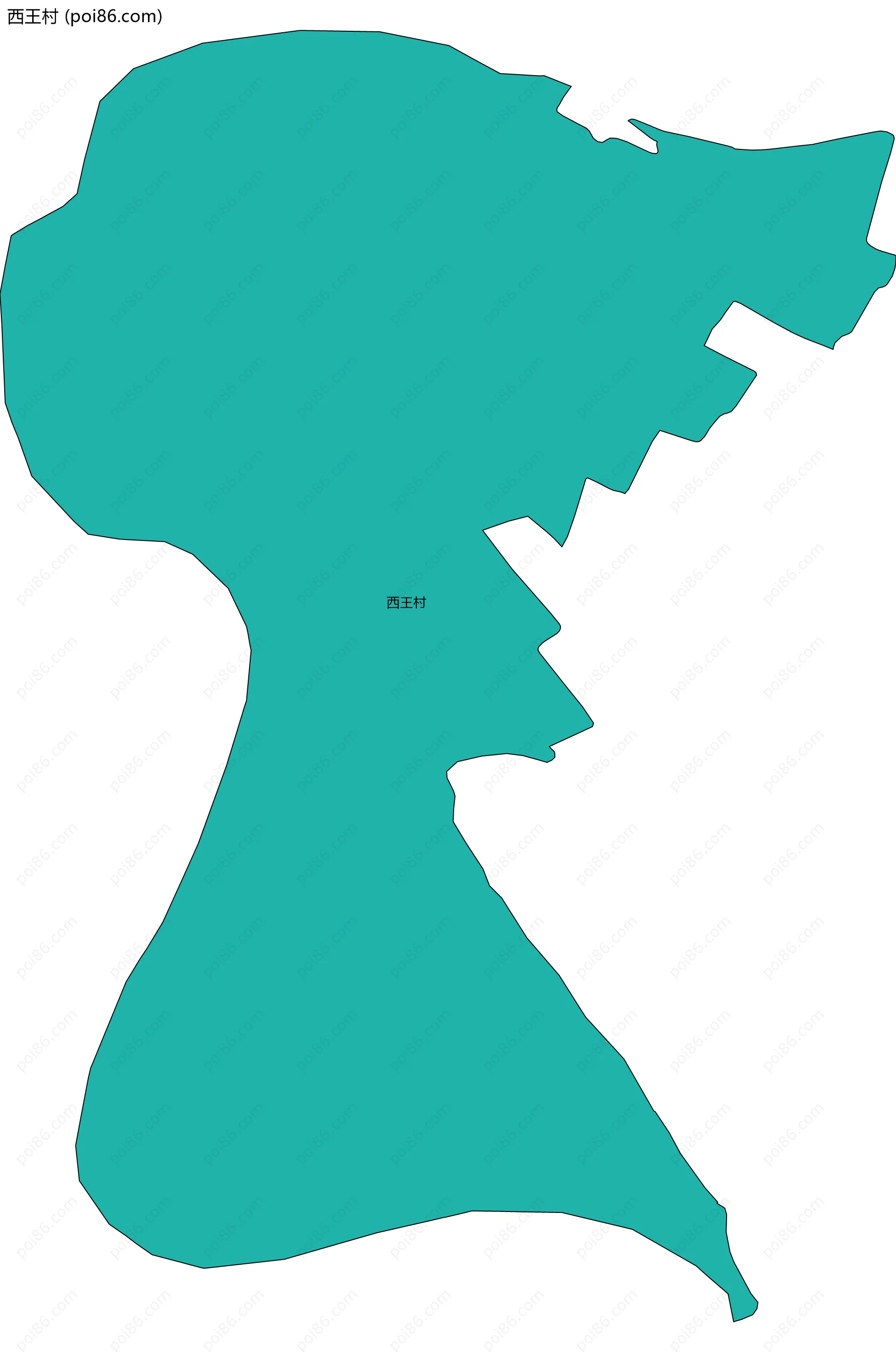 西王村边界地图