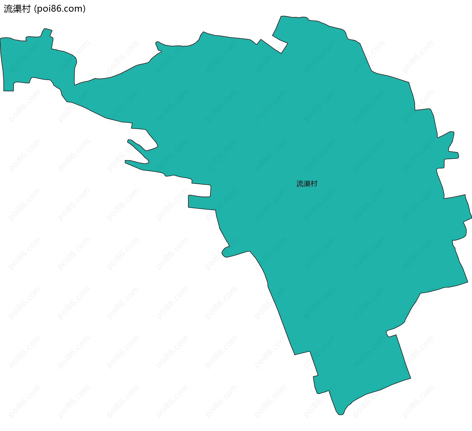 流渠村边界地图