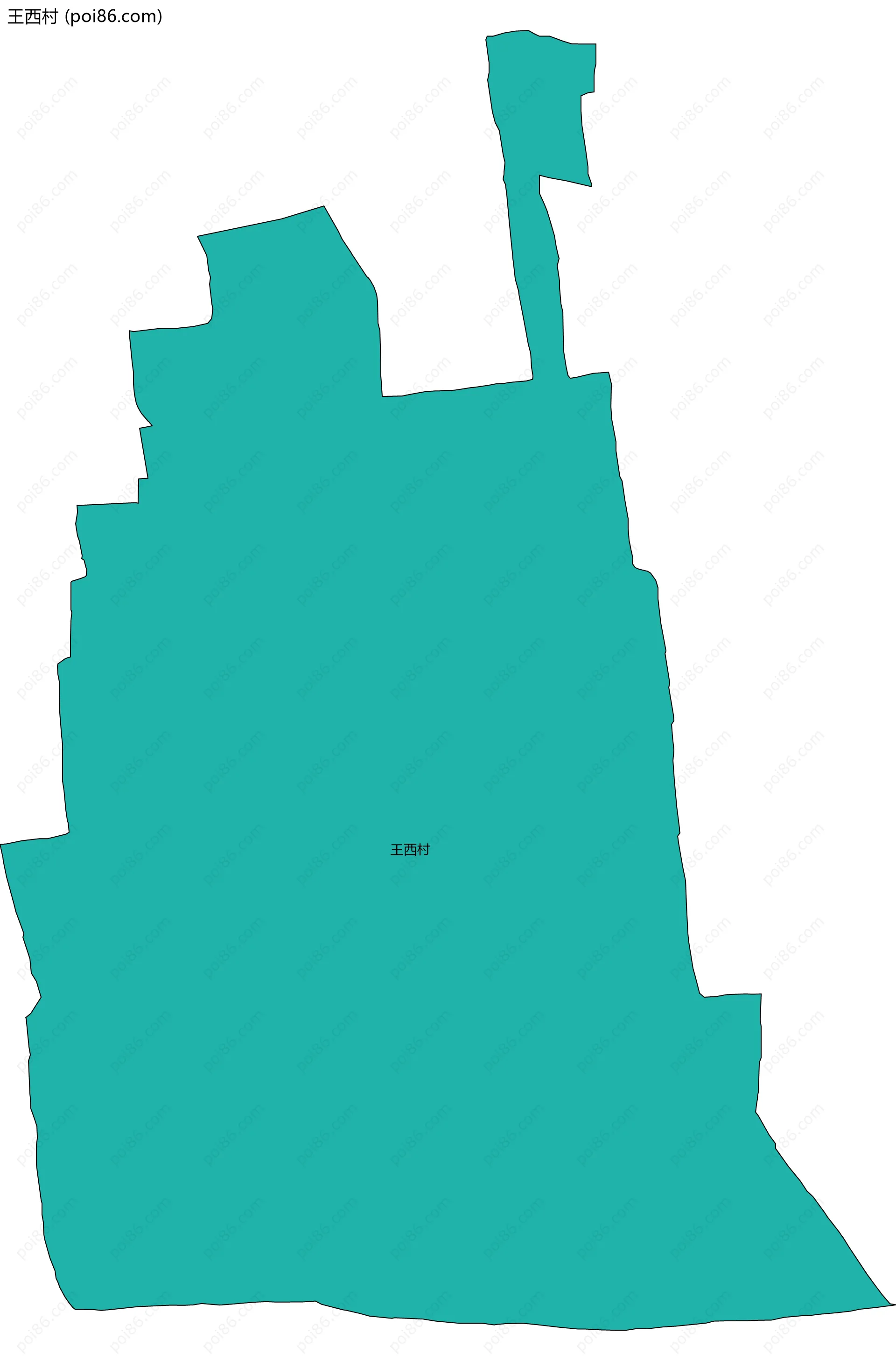 王西村边界地图