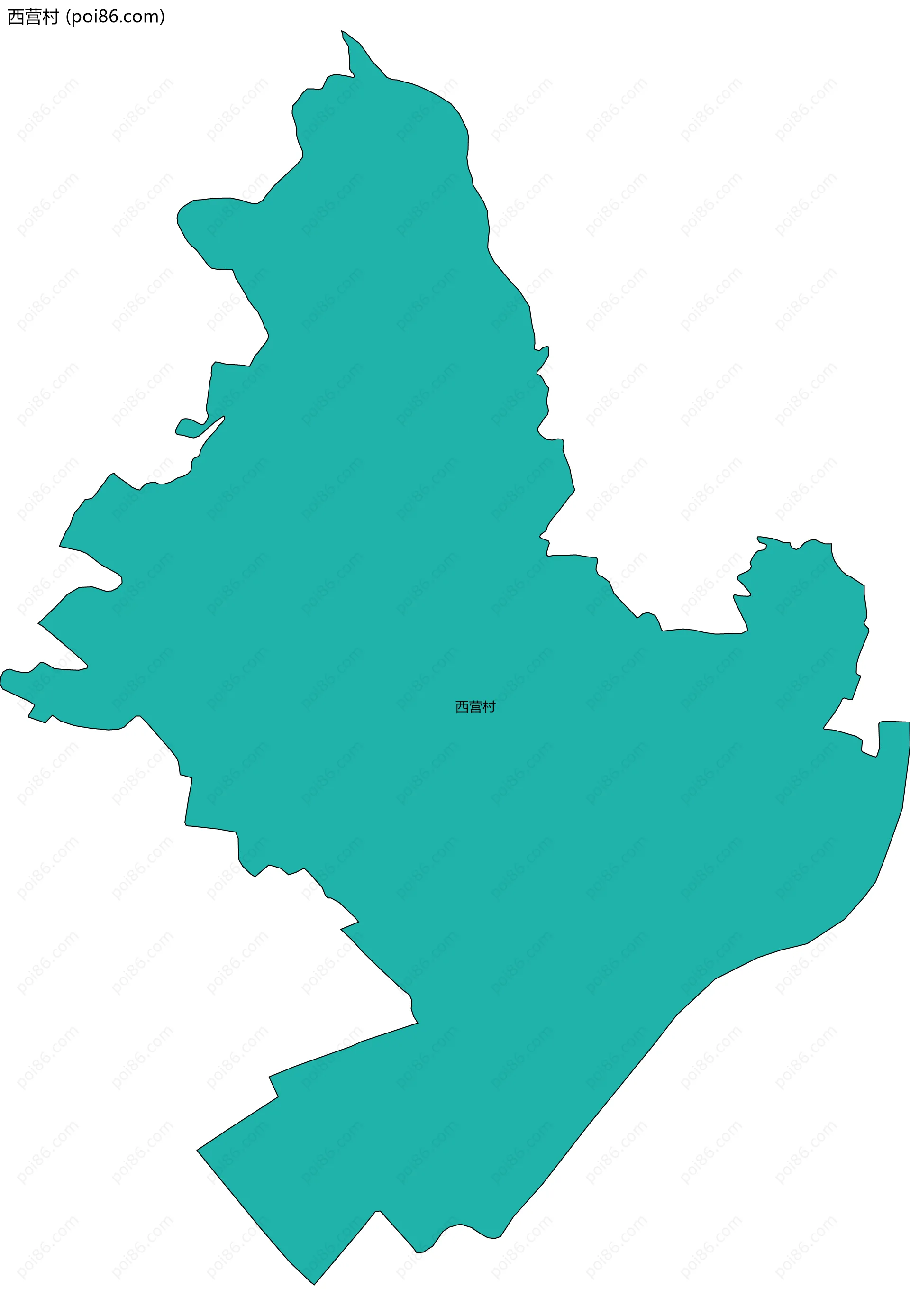 西营村边界地图