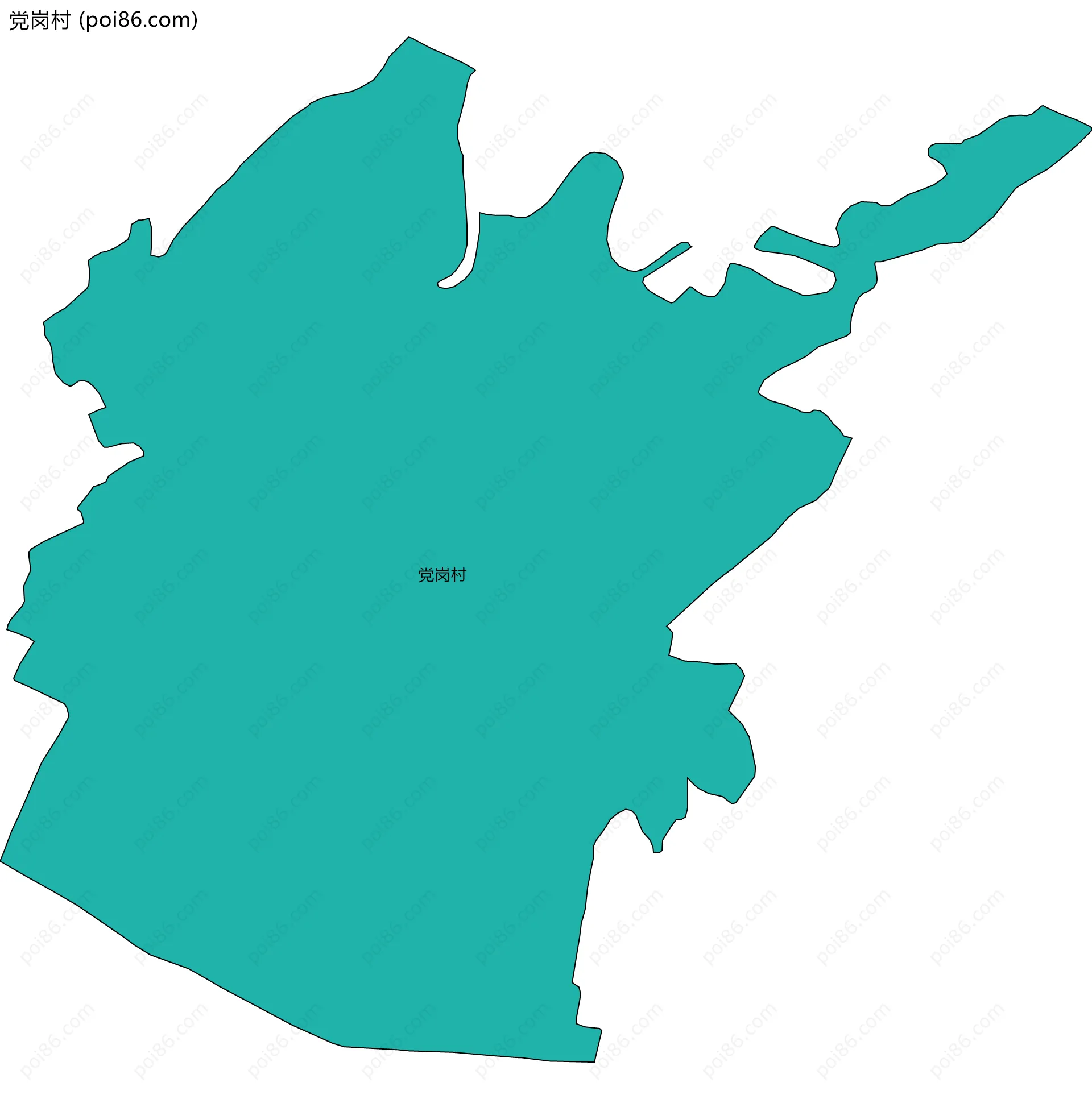 党岗村边界地图