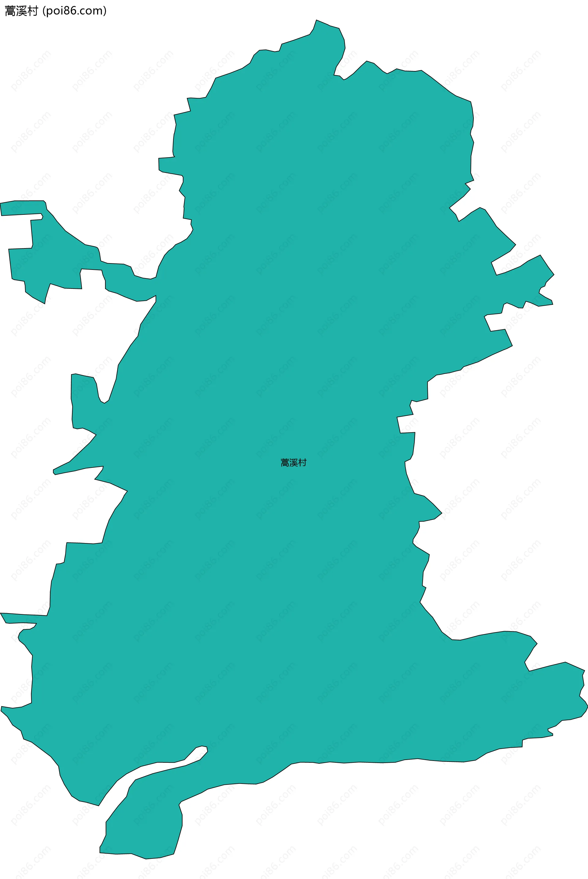 蒿溪村边界地图