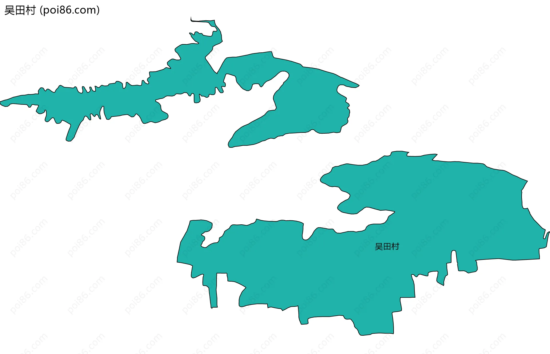 吴田村边界地图