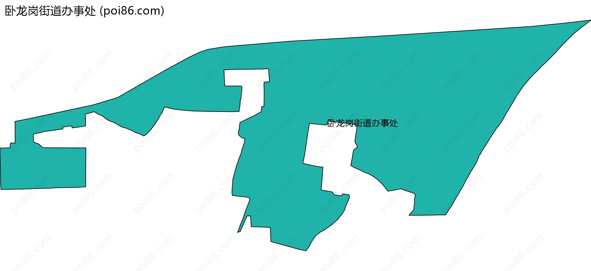 卧龙岗街道办事处边界地图