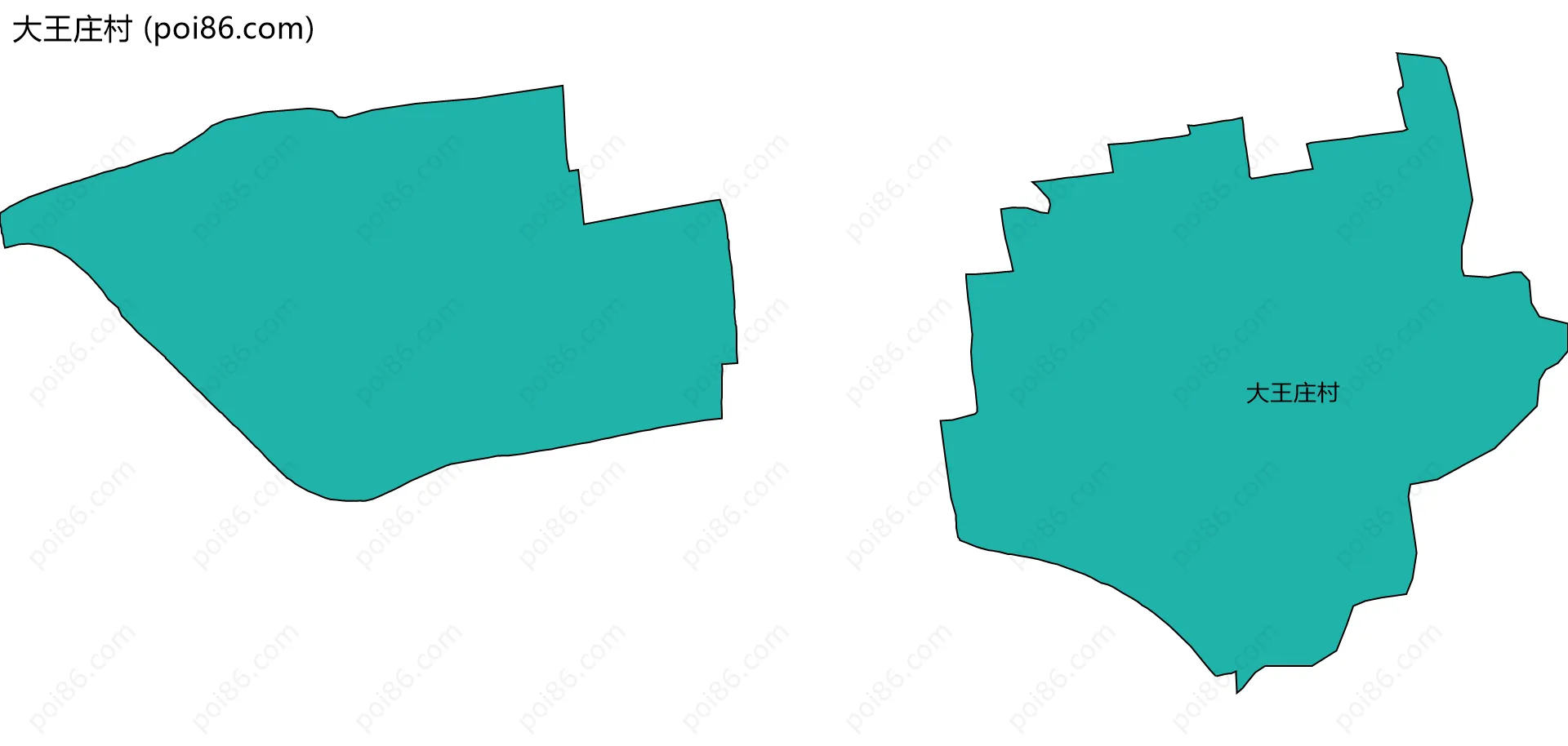 大王庄村边界地图