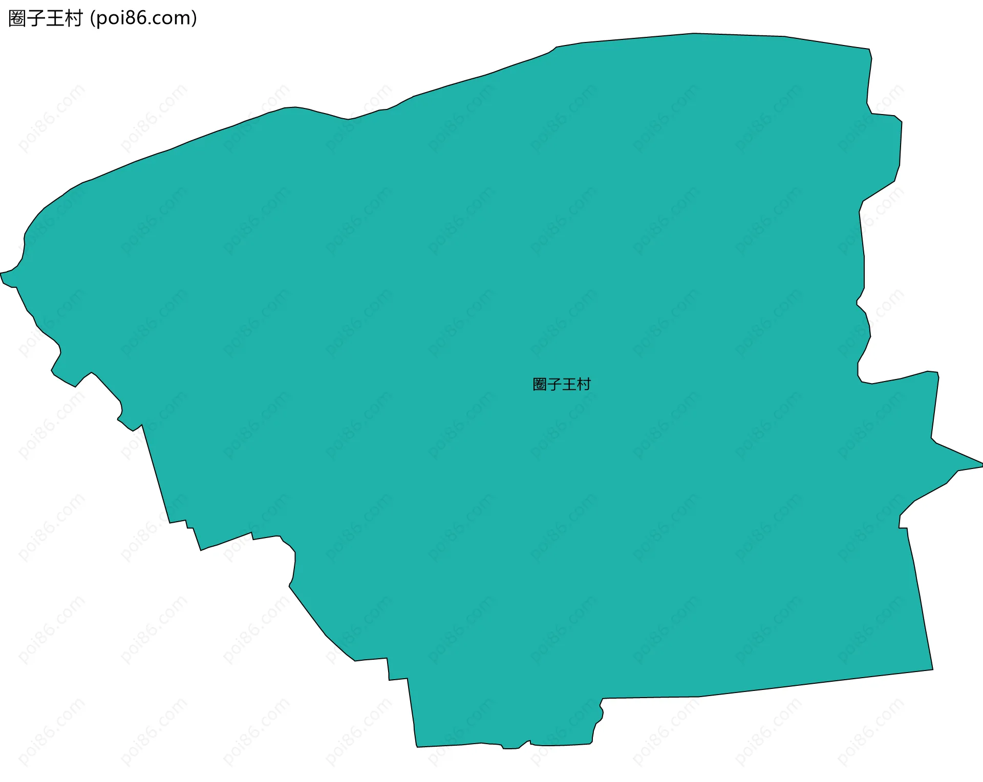 圈子王村边界地图