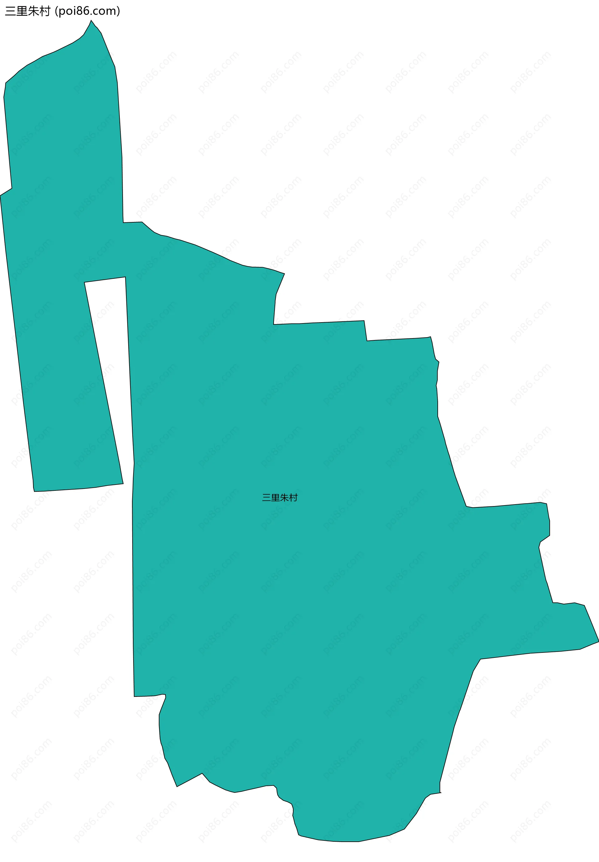 三里朱村边界地图