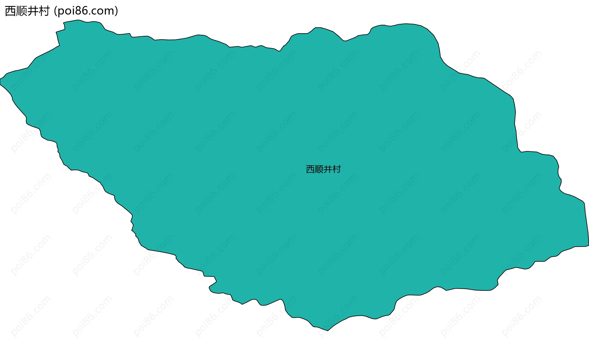 西顺井村边界地图