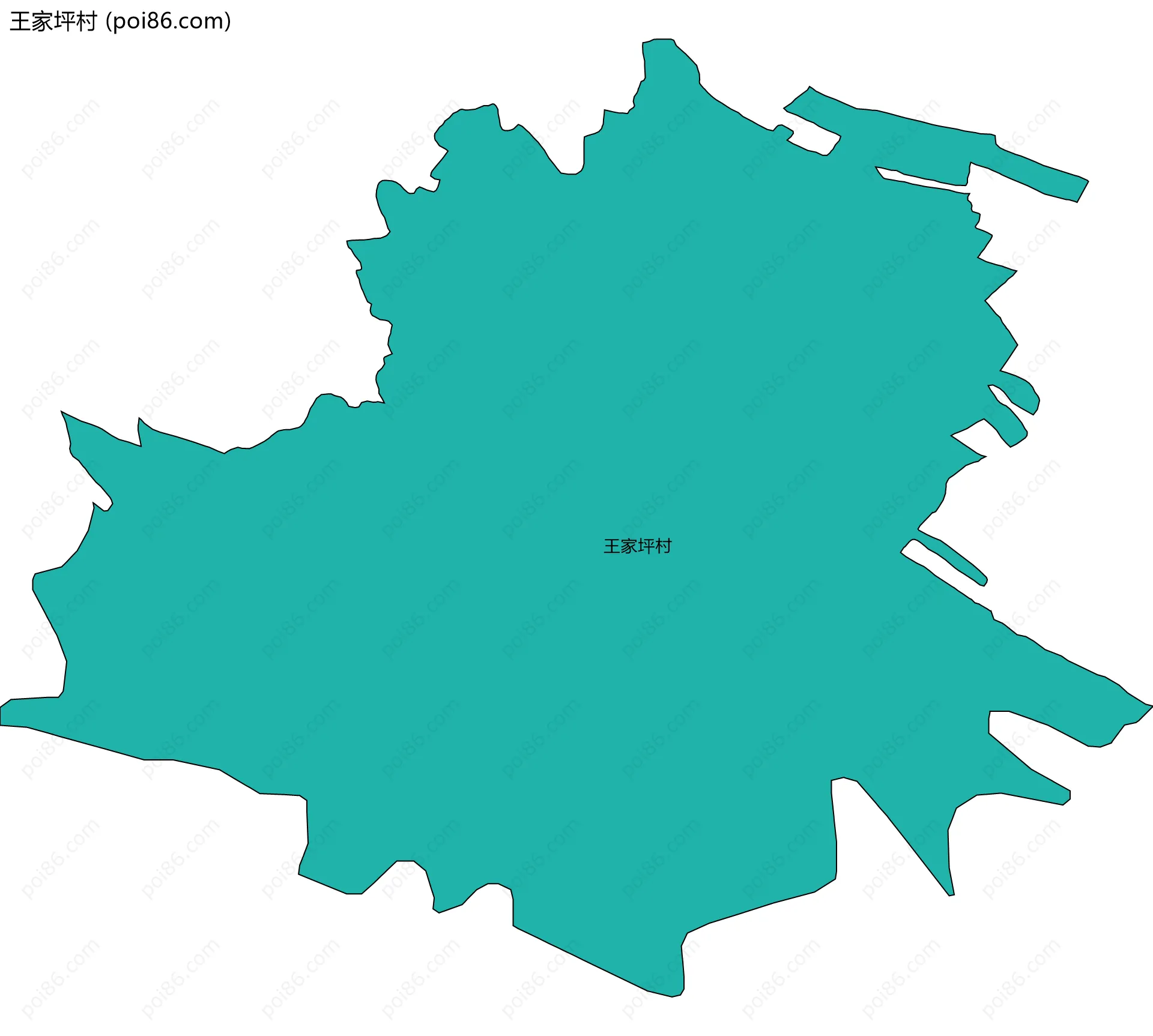 王家坪村边界地图