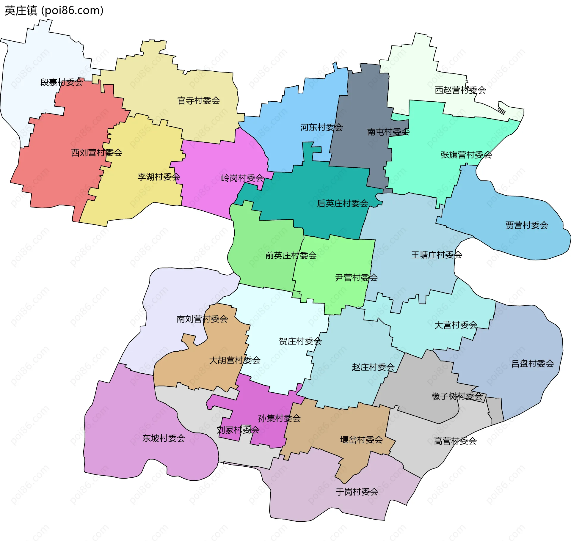 英庄镇边界地图(五级行政区划)