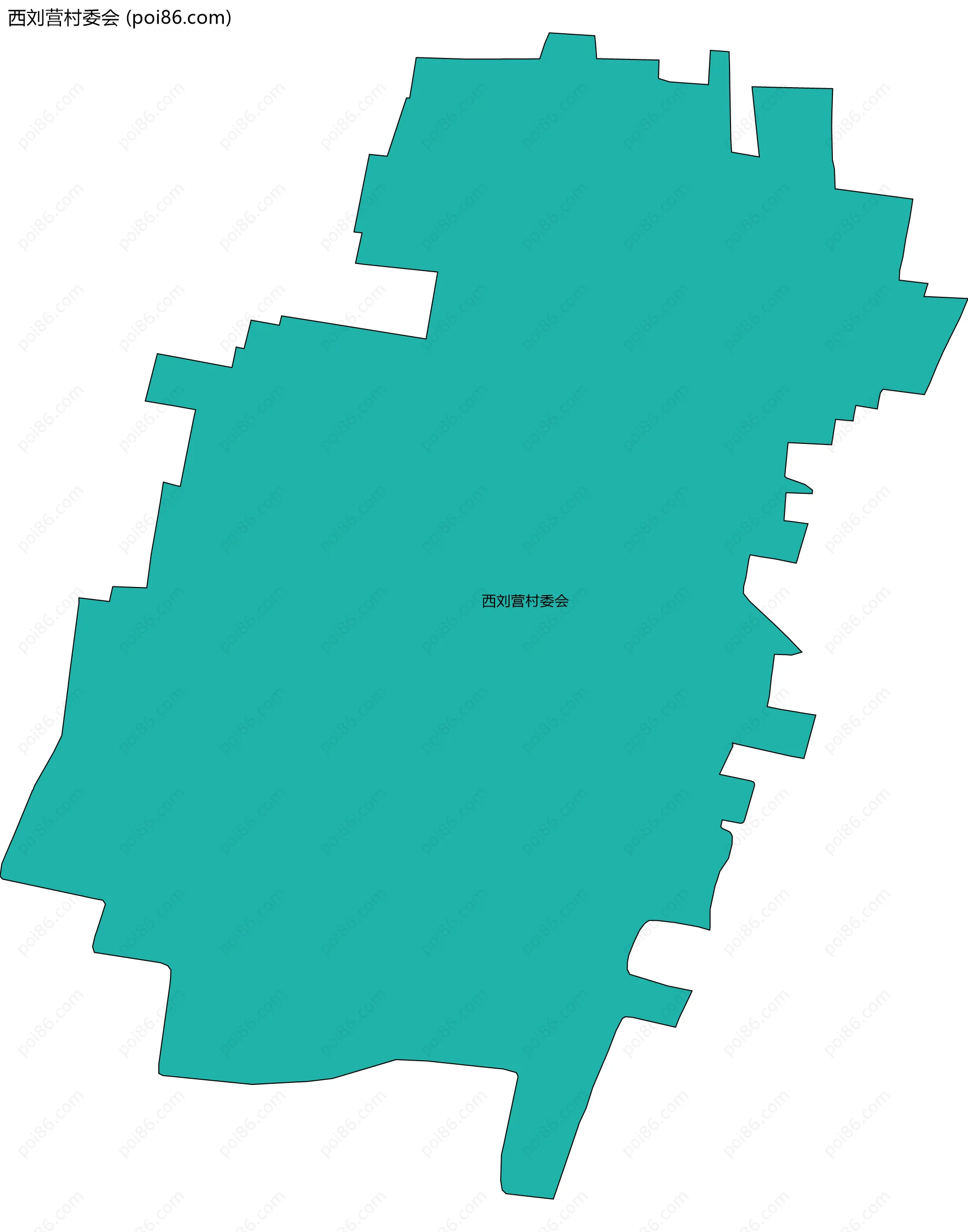西刘营村委会边界地图