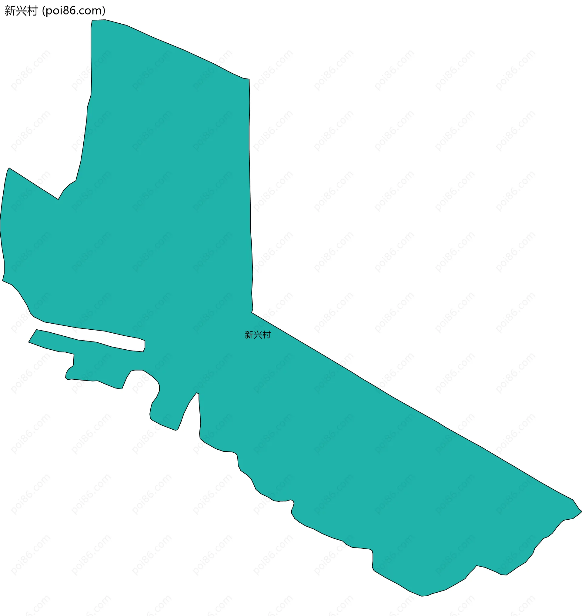 新兴村边界地图