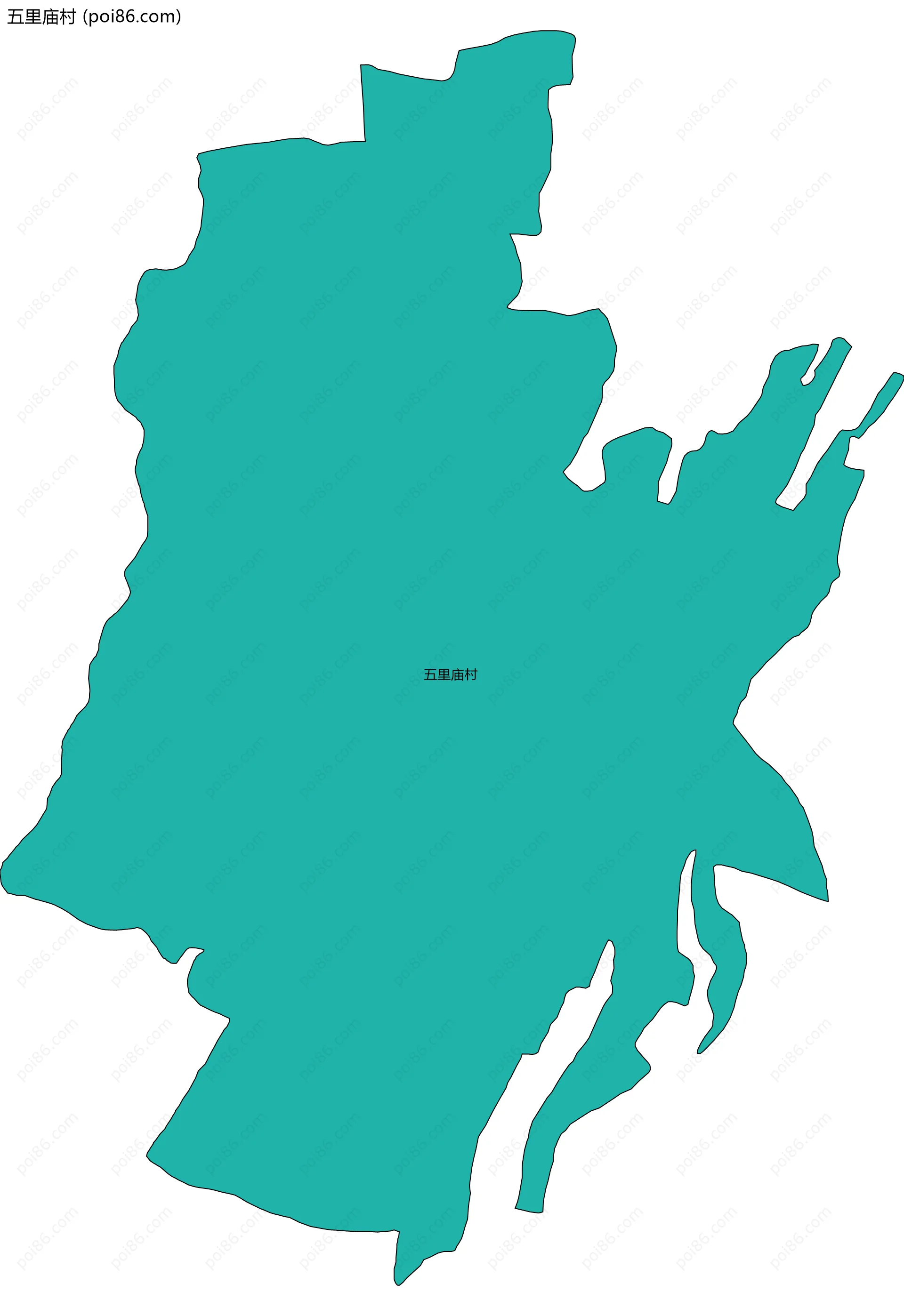 五里庙村边界地图