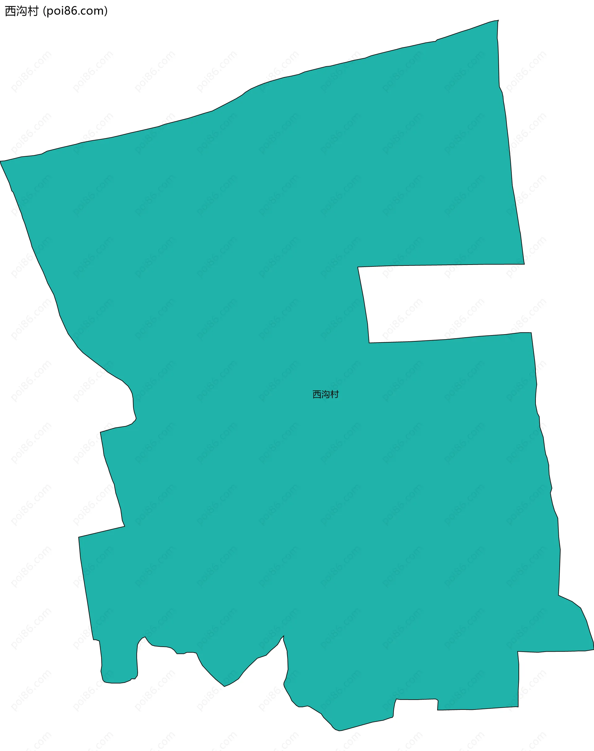 西沟村边界地图