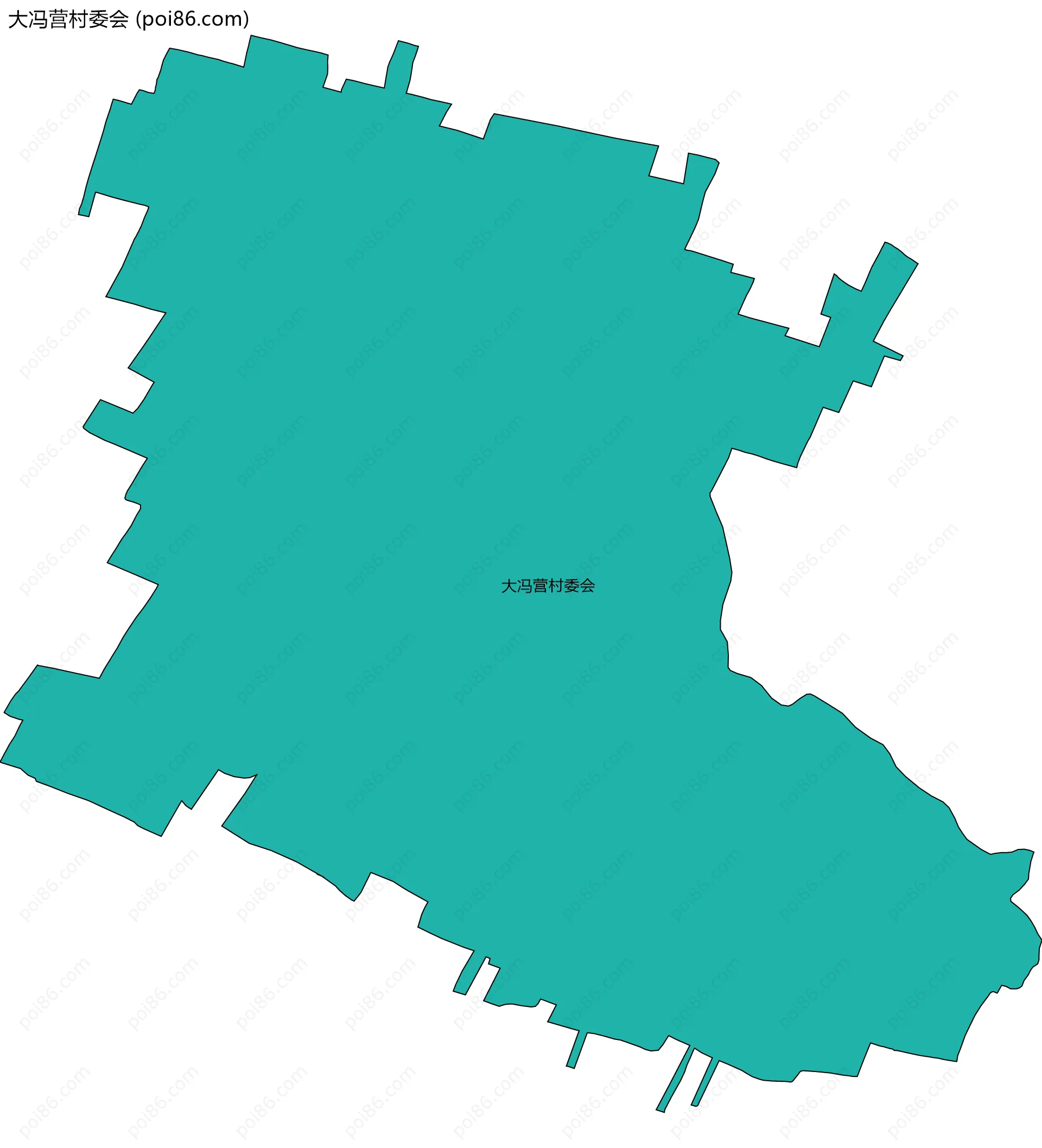 大冯营村委会边界地图