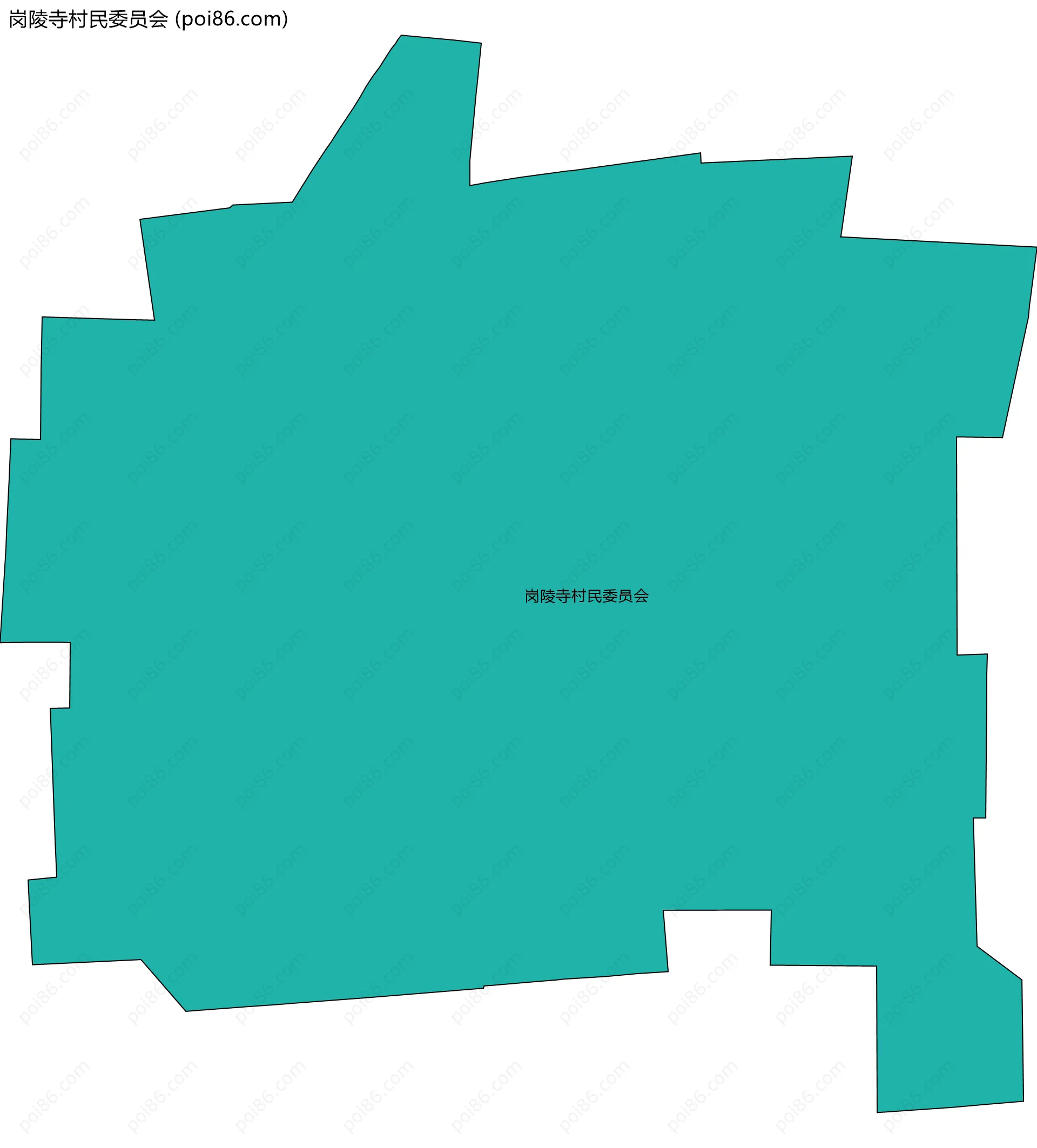 岗陵寺村民委员会边界地图